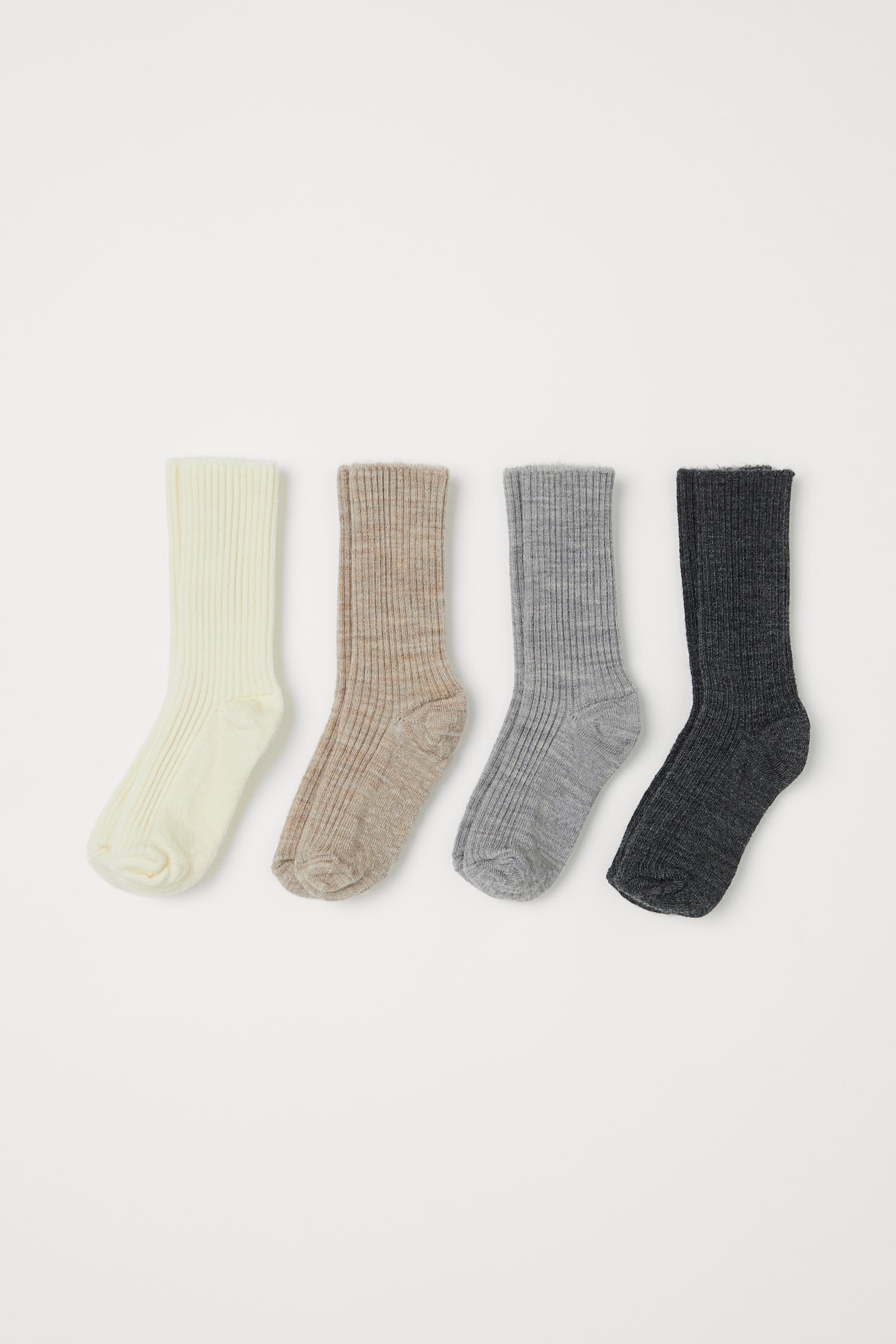 4-pack wool-blend socks - Grey marl - 4