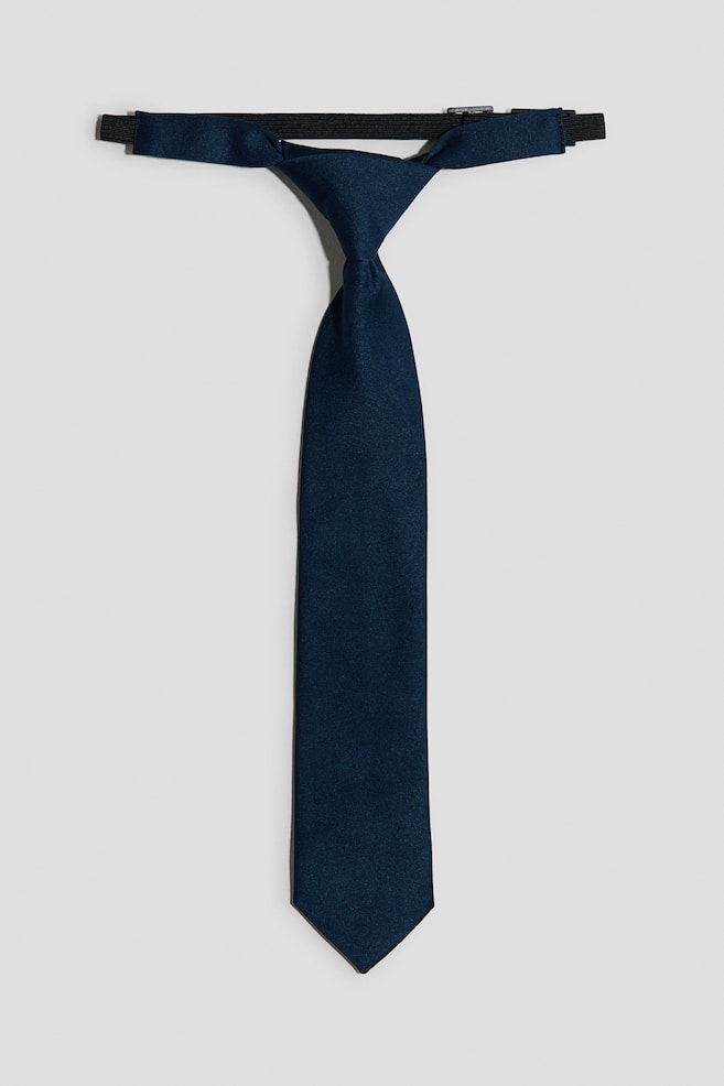 Satin Tie - Navy blue - 1