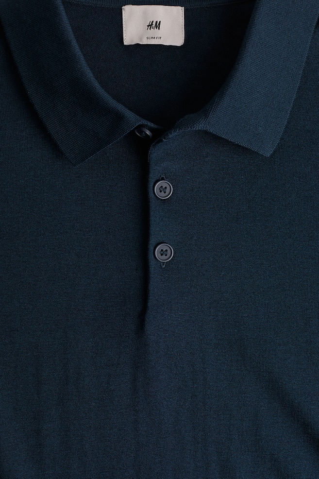 Poloshirt aus Seidenmix in Slim Fit - Marineblau/Schwarz/Dunkelgrau/Cremefarben - 4