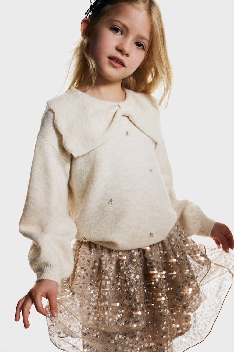 Gonna in tulle con paillettes Beige/dorato BAMBINO H&M IT - Main Image