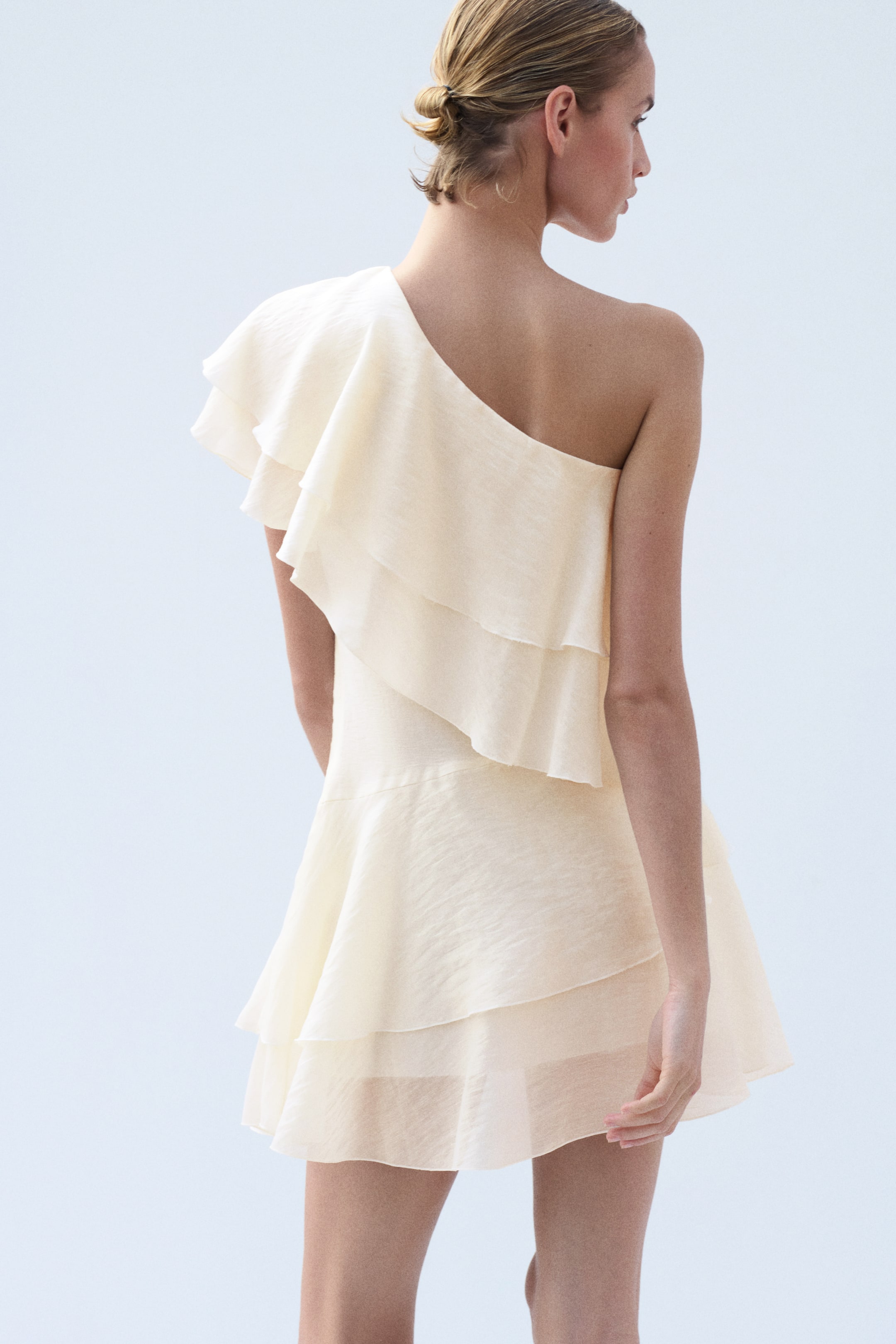Flounced One-Shoulder Dress