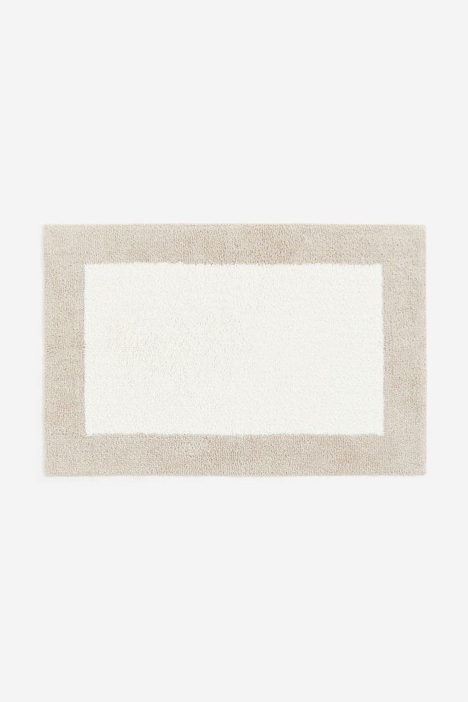 Tufted bath mat - Light beige/Black/White - 1