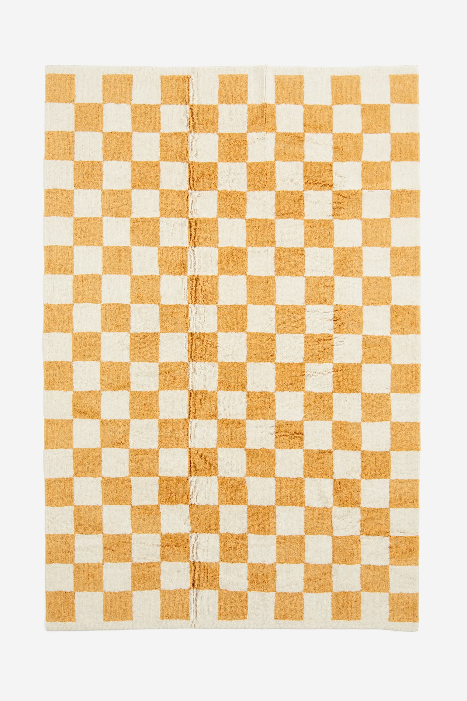 Large wool-blend rug - Yellow/Checked/Light dusty green/Checked/Black/Checked/Black/Chequered - 1