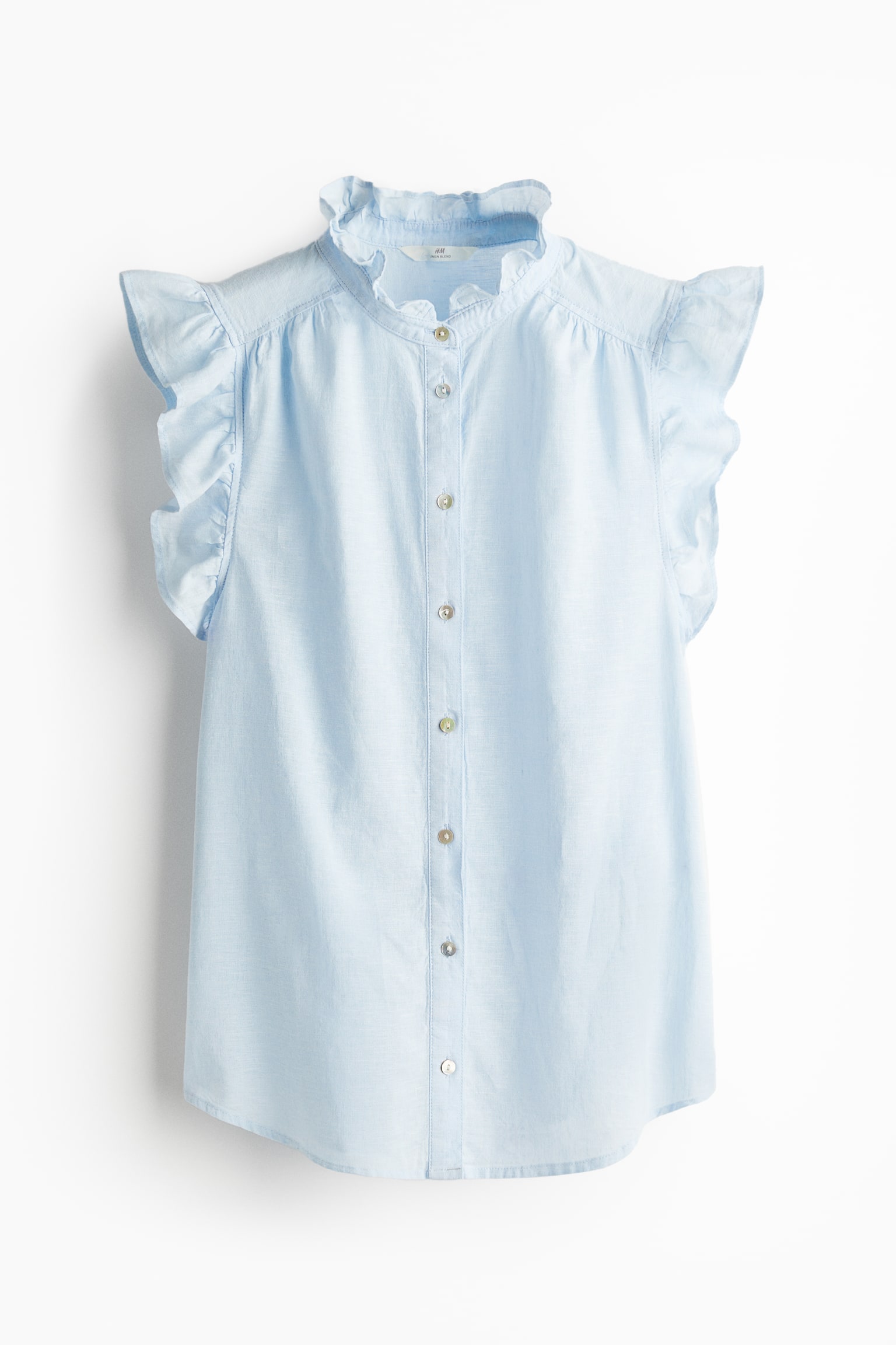 Linen Blend Blouse - Light blue/Blue/Stripe/Black/White - 2