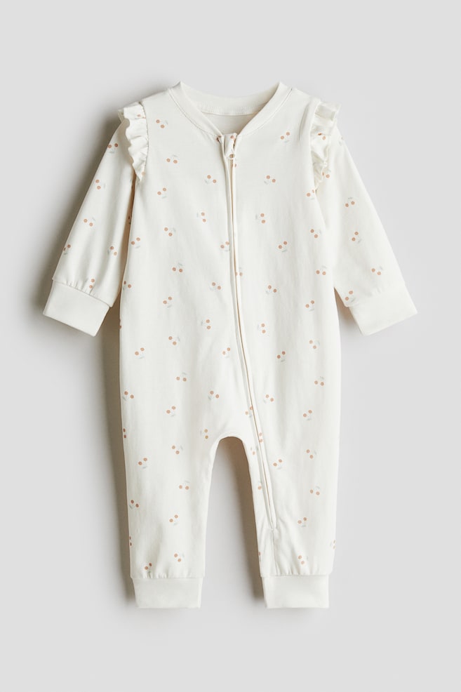 Patterned sleepsuit - White/Cherries/Light pink/Cherries - 1
