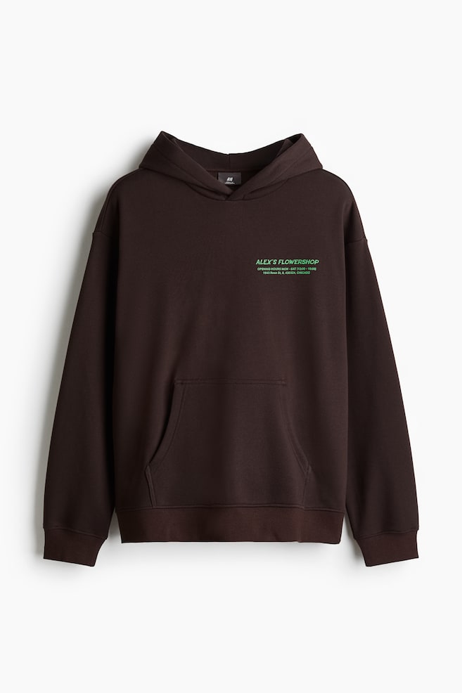 Loose Fit Printed hoodie - Brown/Alex's Flowershop - 1