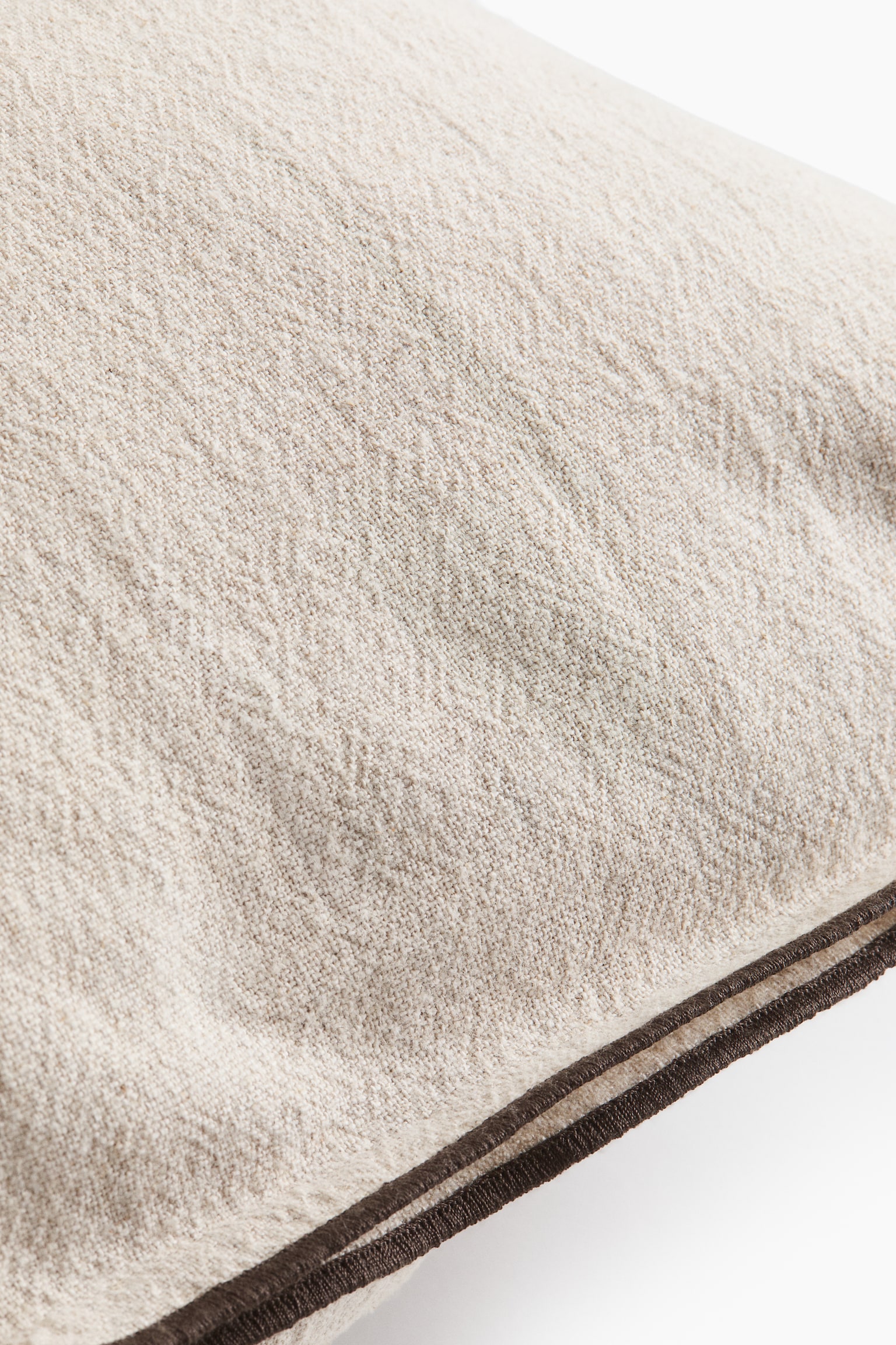 Linen-blend cushion cover - Light beige/White - 3
