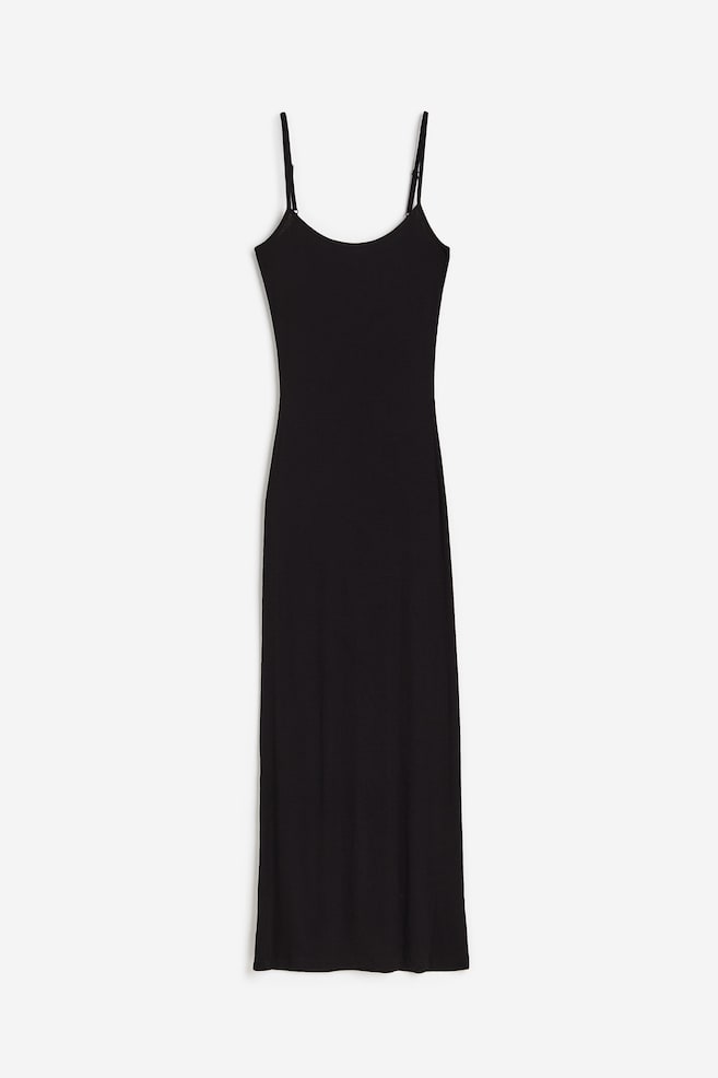 Long strappy dress - Black - 1