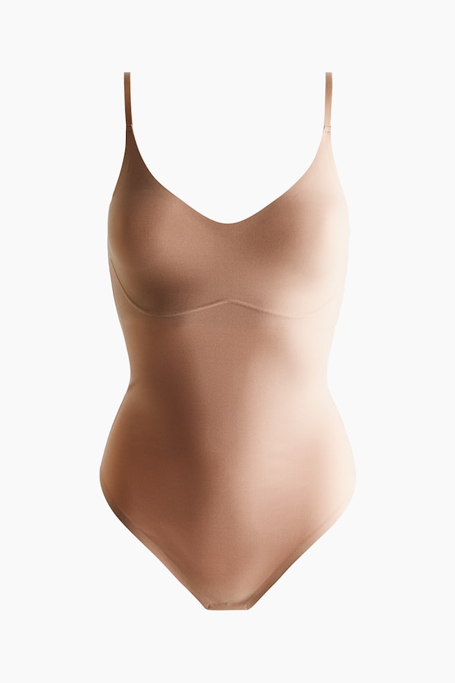 Body tanga de microfibra Light Shape - Beige oscuro/Negro - 1