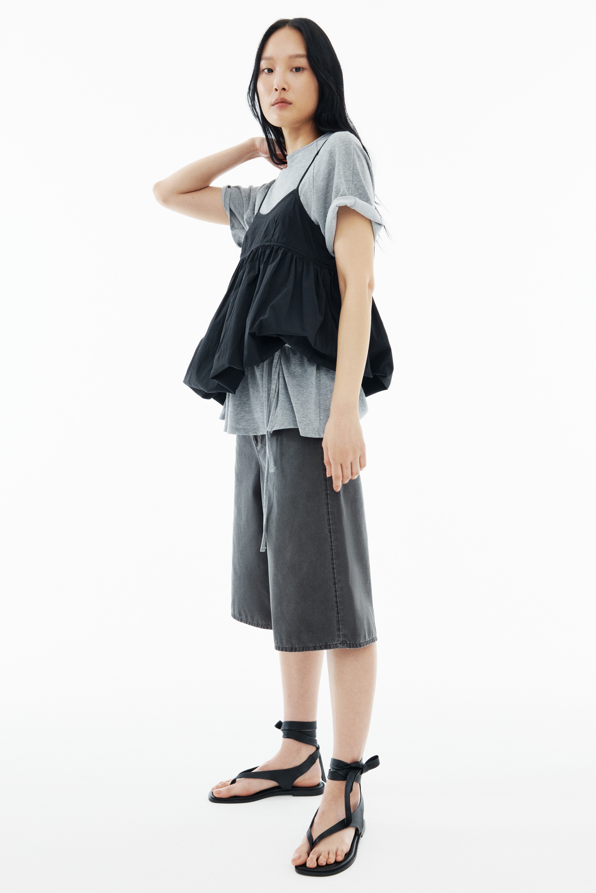 Denim Bermuda shorts - Dark denim grey
