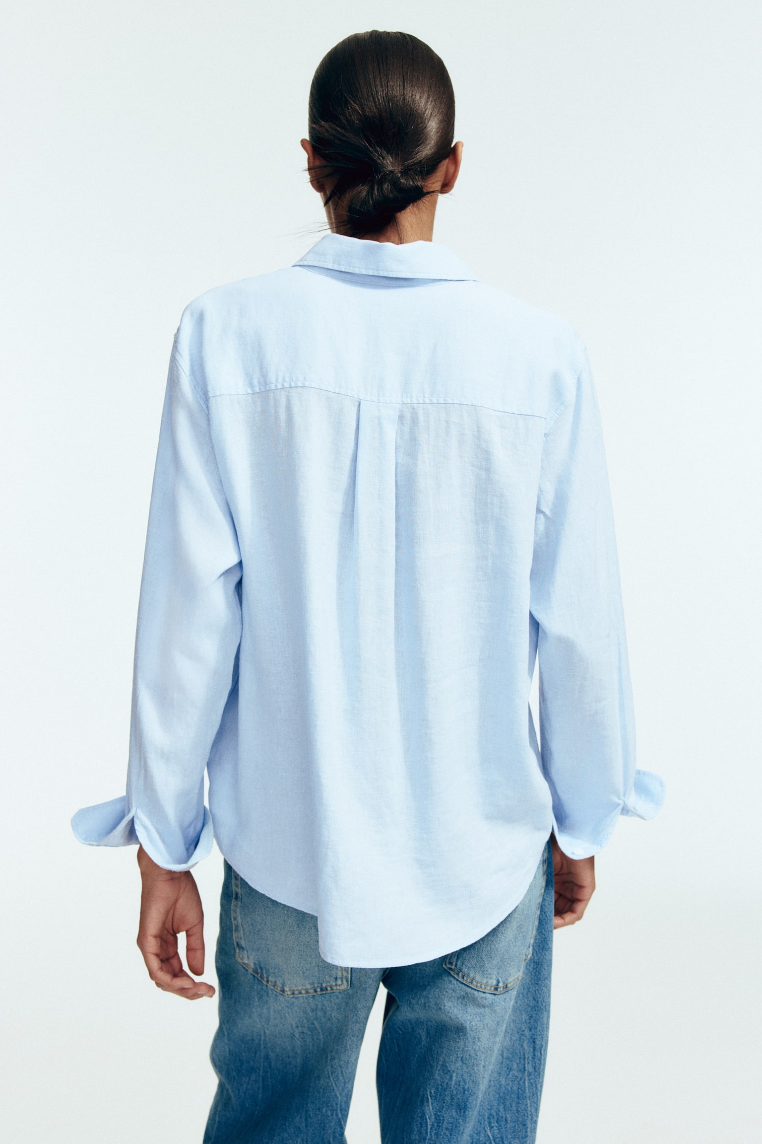 Linen-blend shirt - Light blue/White/Cream/Striped - 5