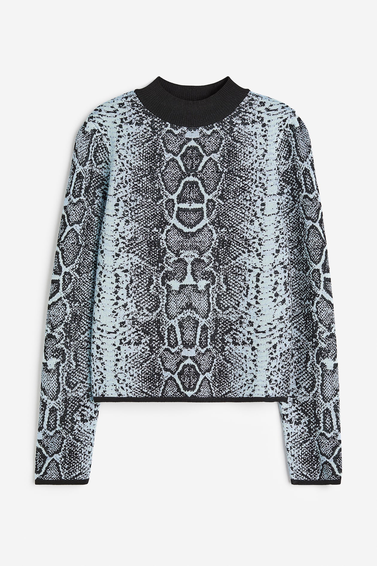 Pullover in Jacquardstrick Türkis/Schlangenmuster DAMEN H&M CH