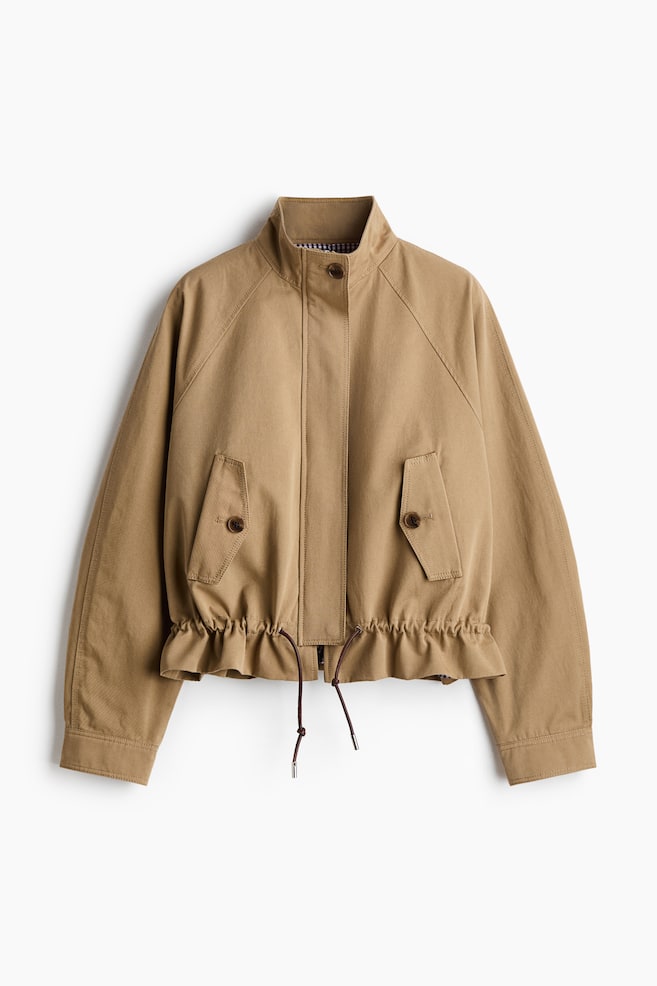 Cotton twill jacket - Dark beige - 1
