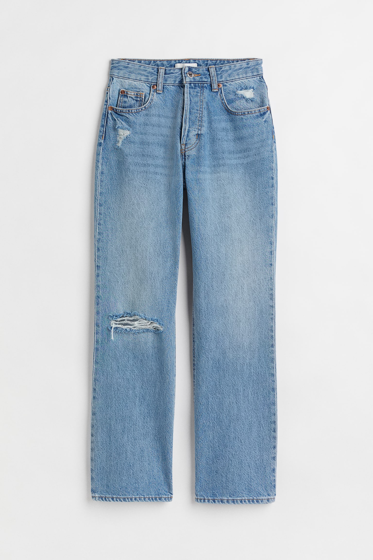 Flared High Ankle Jeans - Světlý denim blue - 1