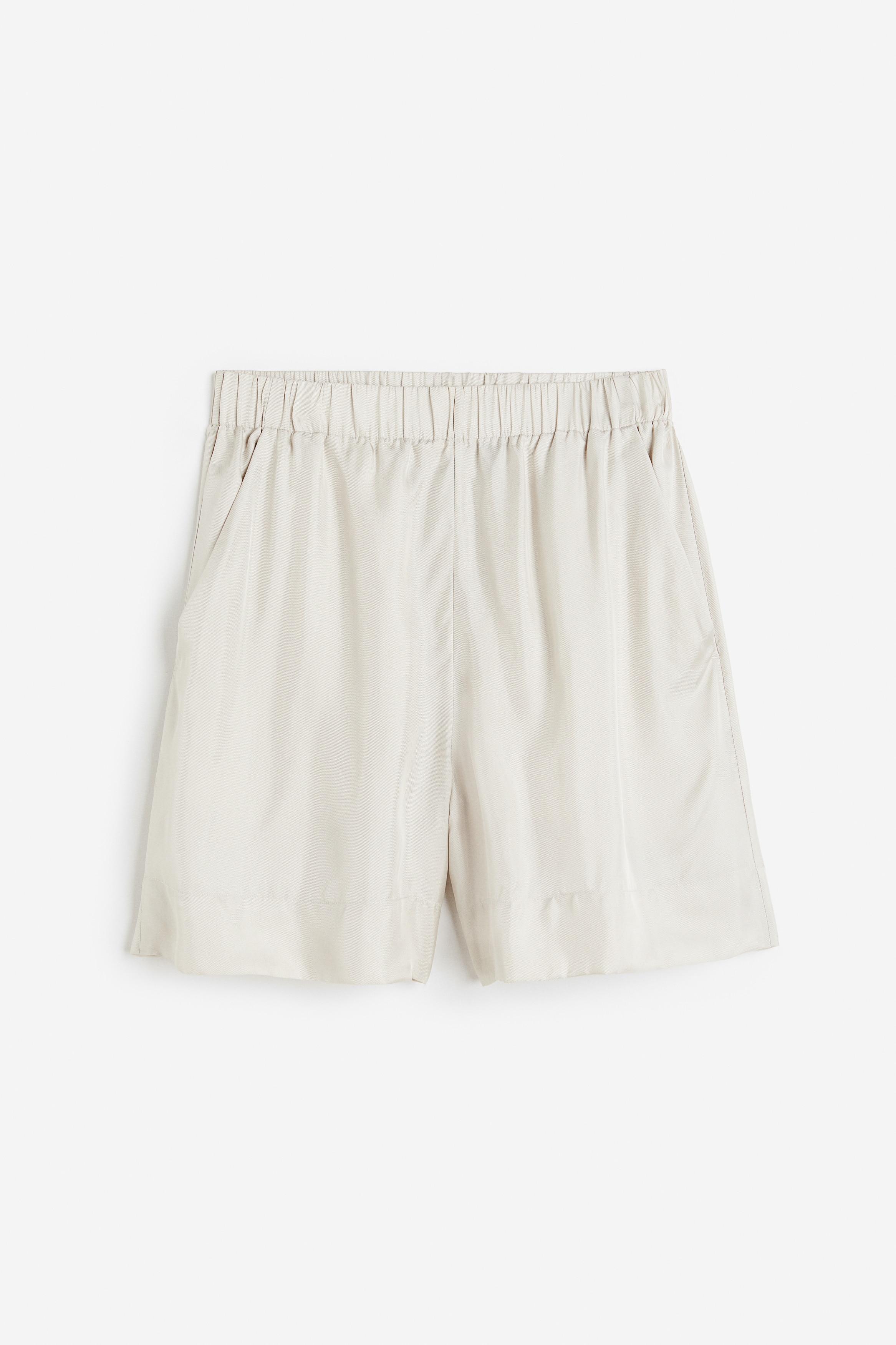 Ladies - Light beige Silk-blend twill shorts - Size: 14  - H&M