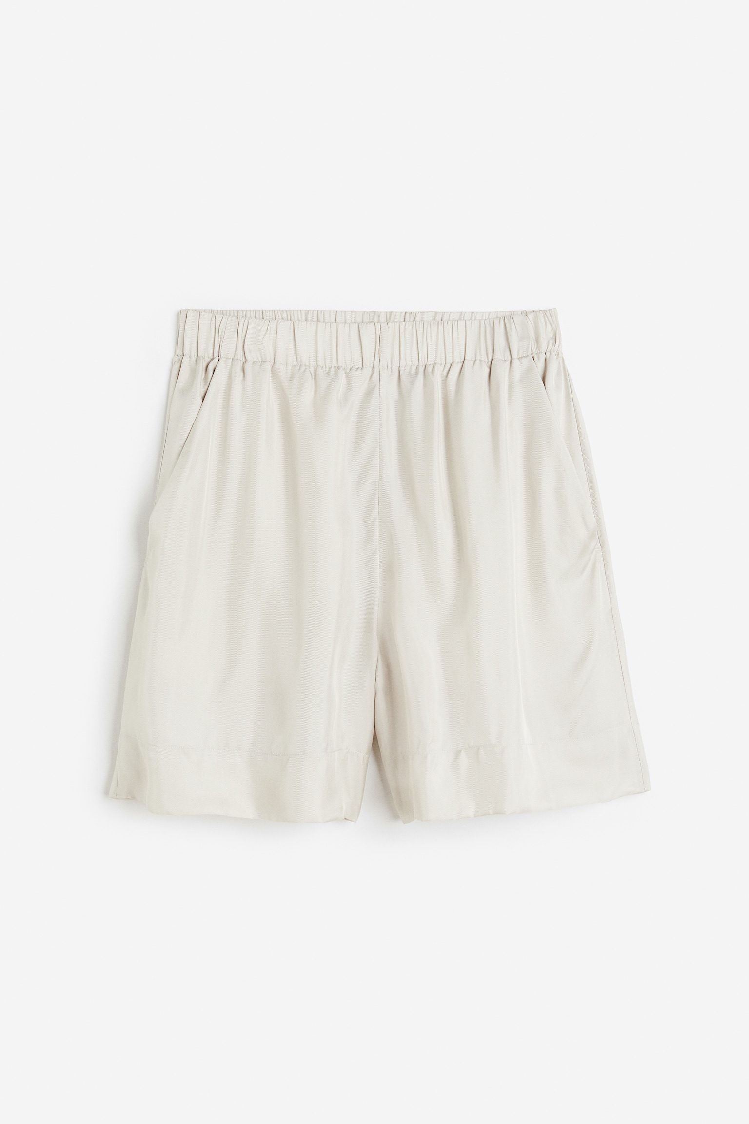 Silk-blend twill shorts - Light beige - 1