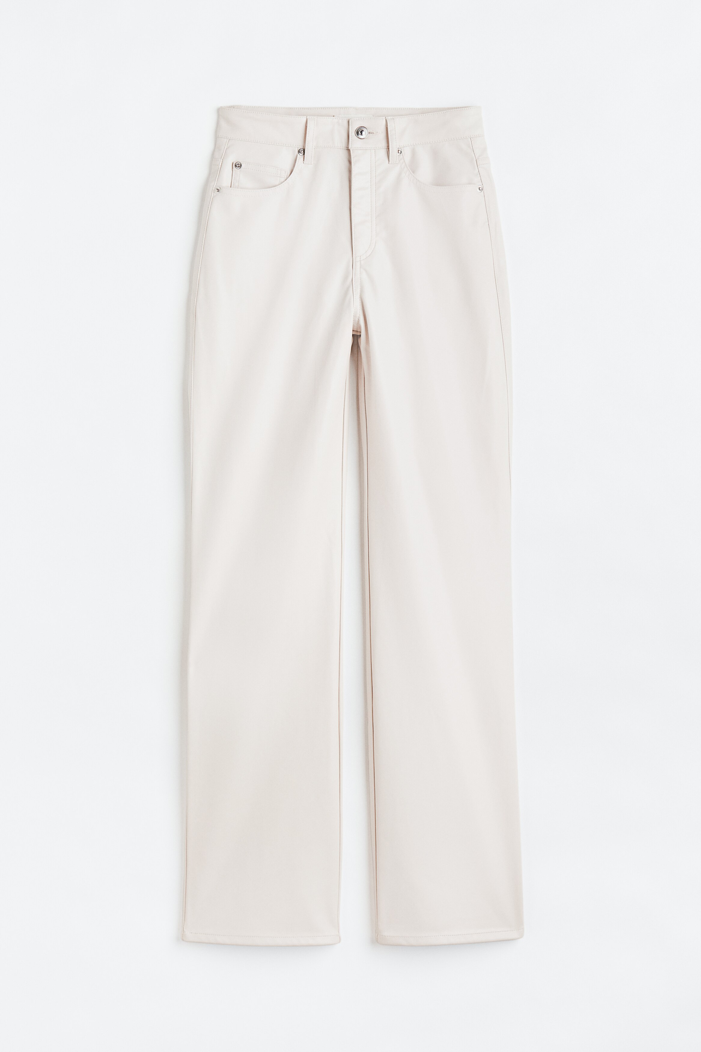 Ladies - Natural white Straight trousers - Size: 22  - H&M