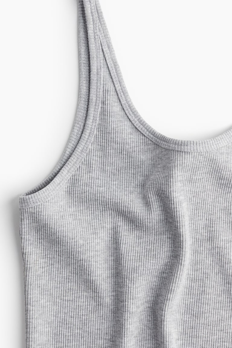 Women's Light gray melange Ribbed Tank Top | H&M US