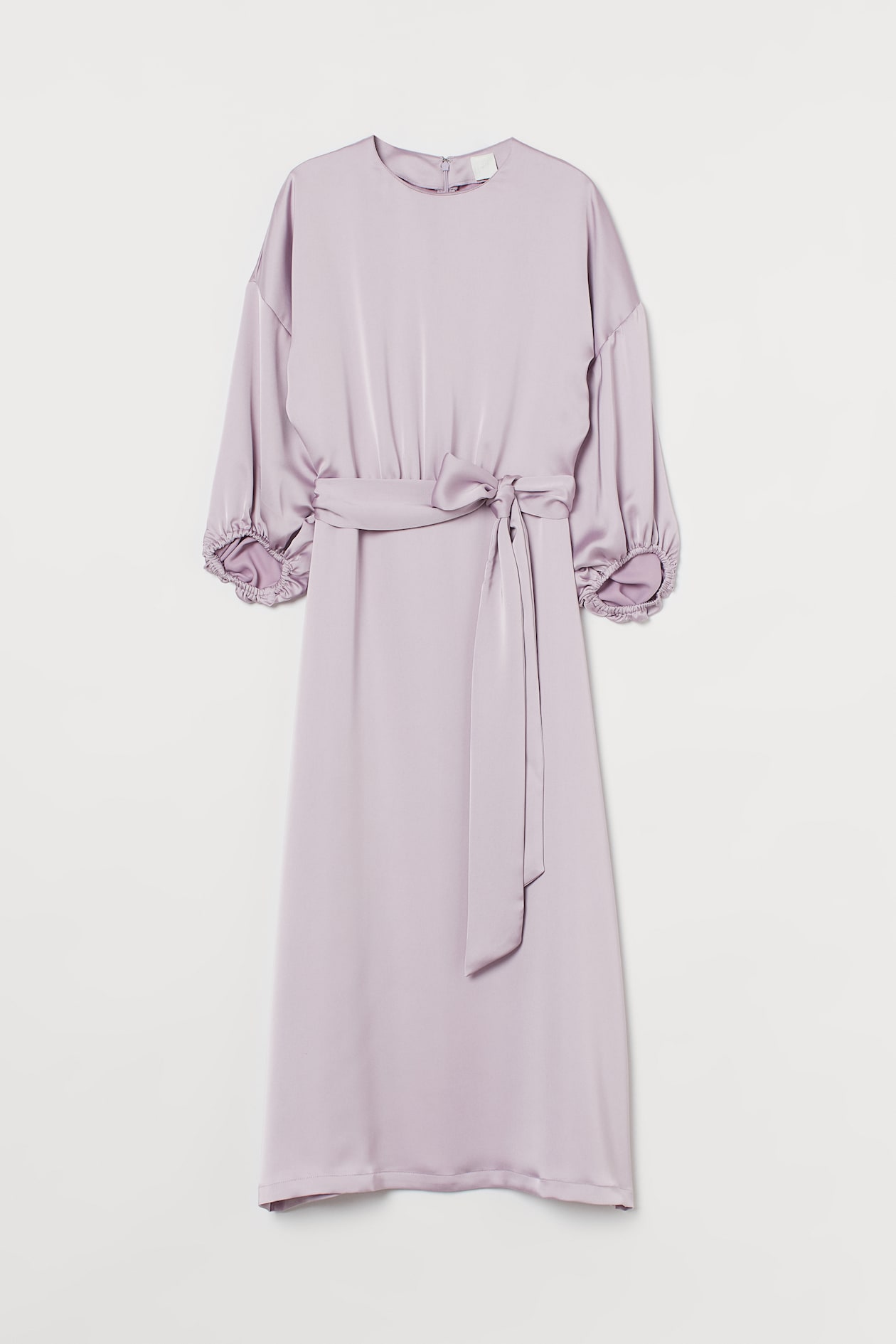 Satin dress - Round neck - 3/4 sleeve - Light purple - Ladies | H&M GB