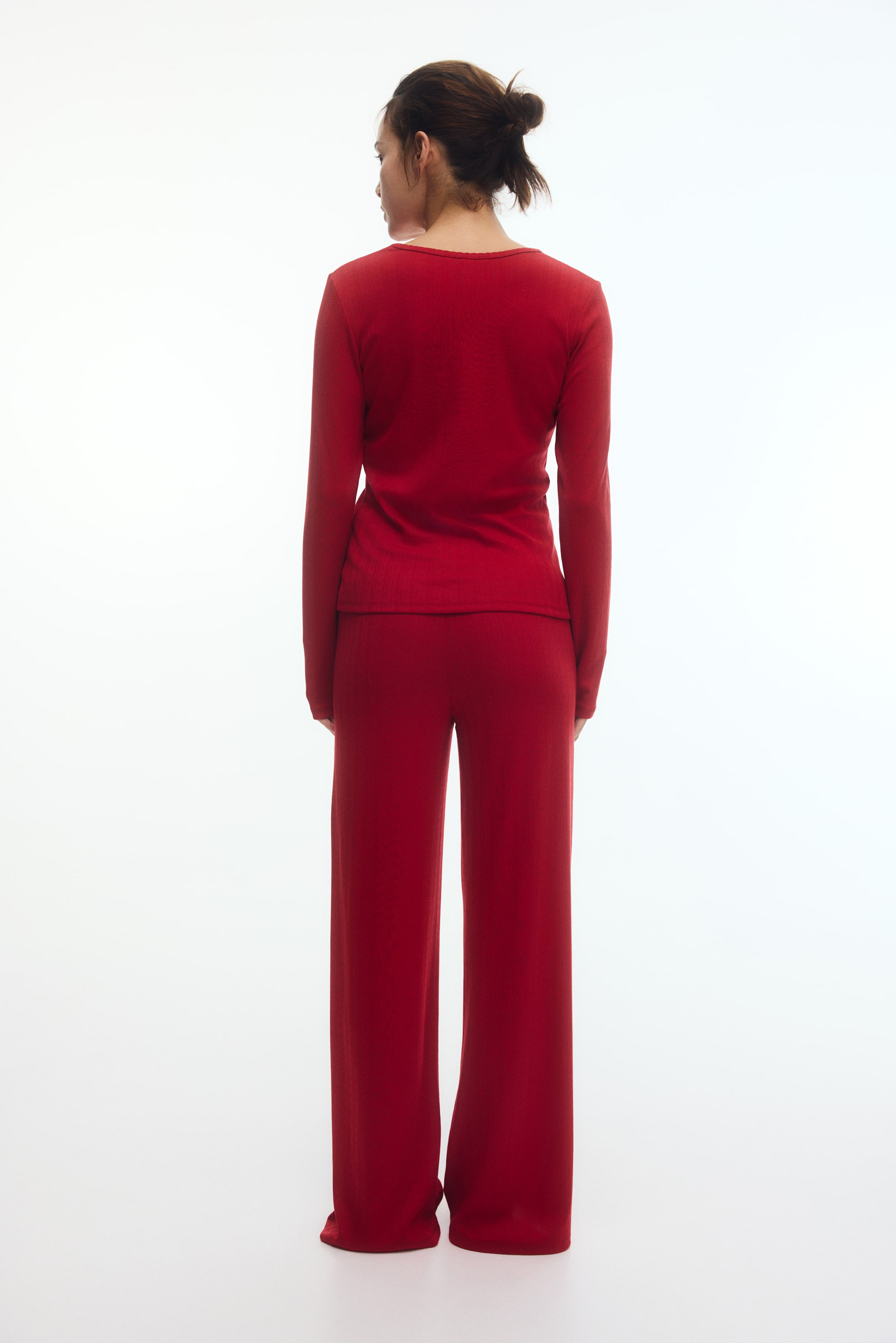 Zobrazit větší obrázek: MAMA Pointelle jersey pyjamas - Červená - ŽENY | H&M CZ 4