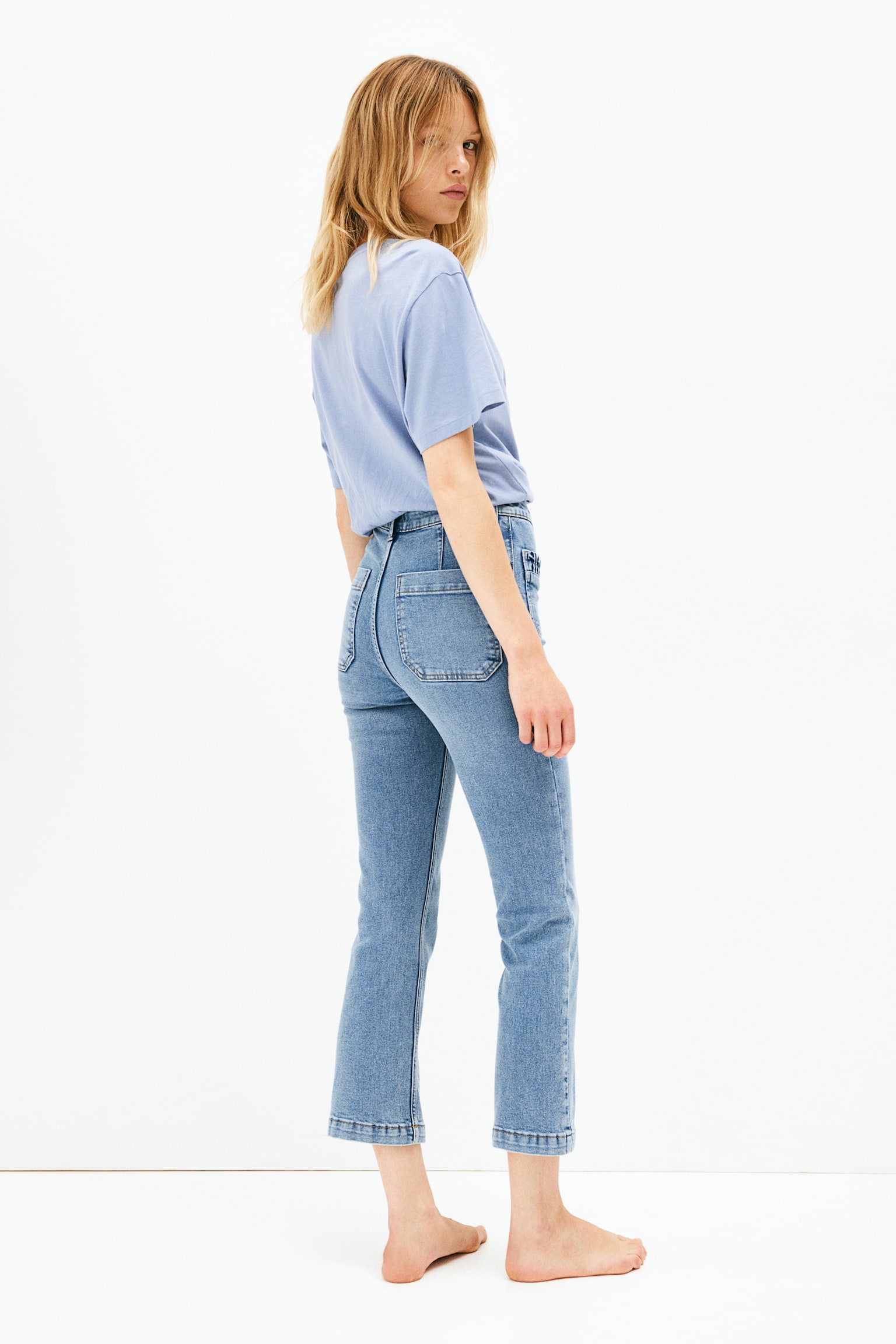 Cropped Jeans - Denim blue/Light denim blue - 5