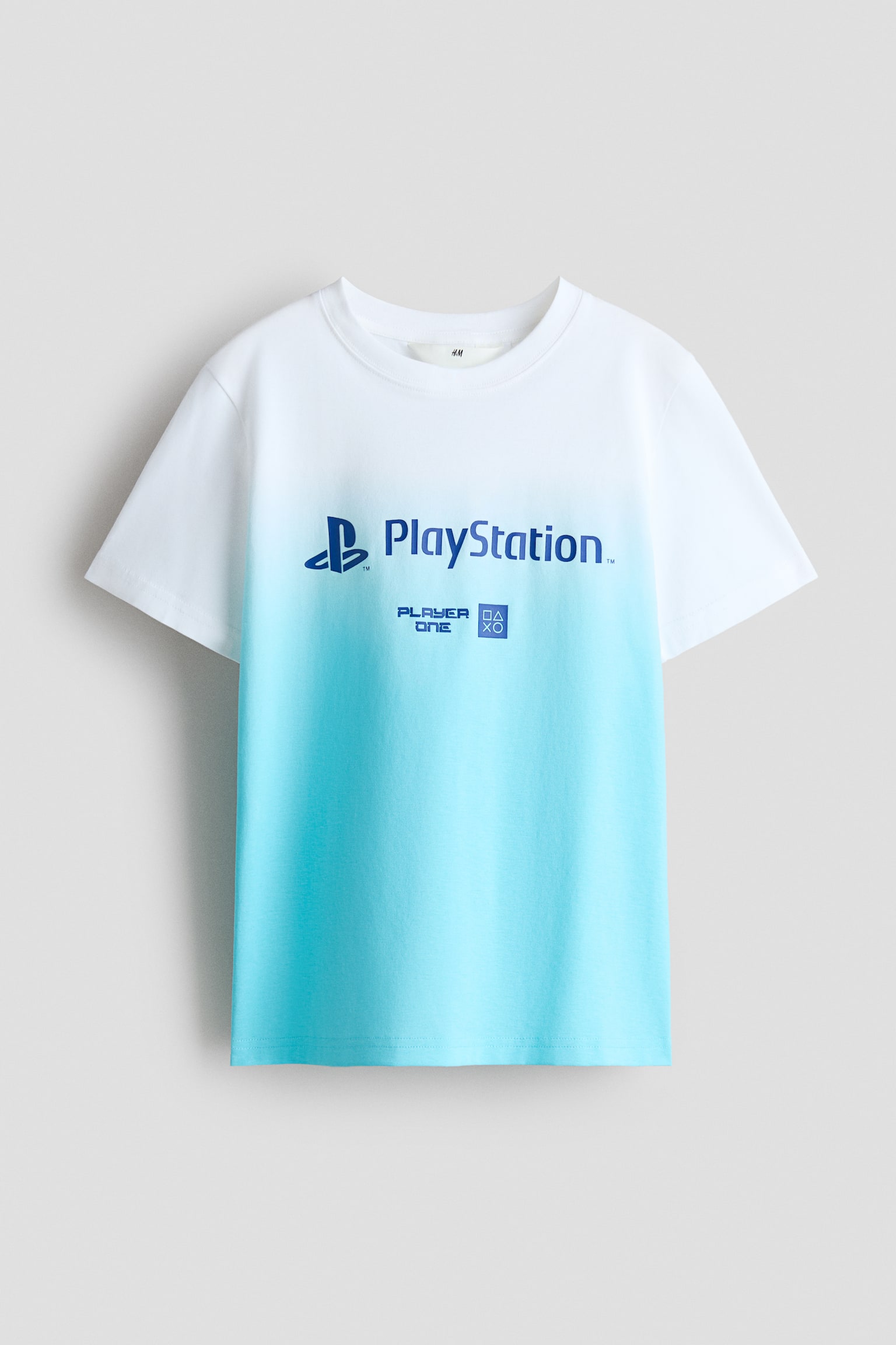 Print-motif cotton T-shirt - Blue/PlayStation/Light grey marl/The Simpsons/Mint green/SpongeBob/White/Minions/Black/SpongeΒob/White/Garfield