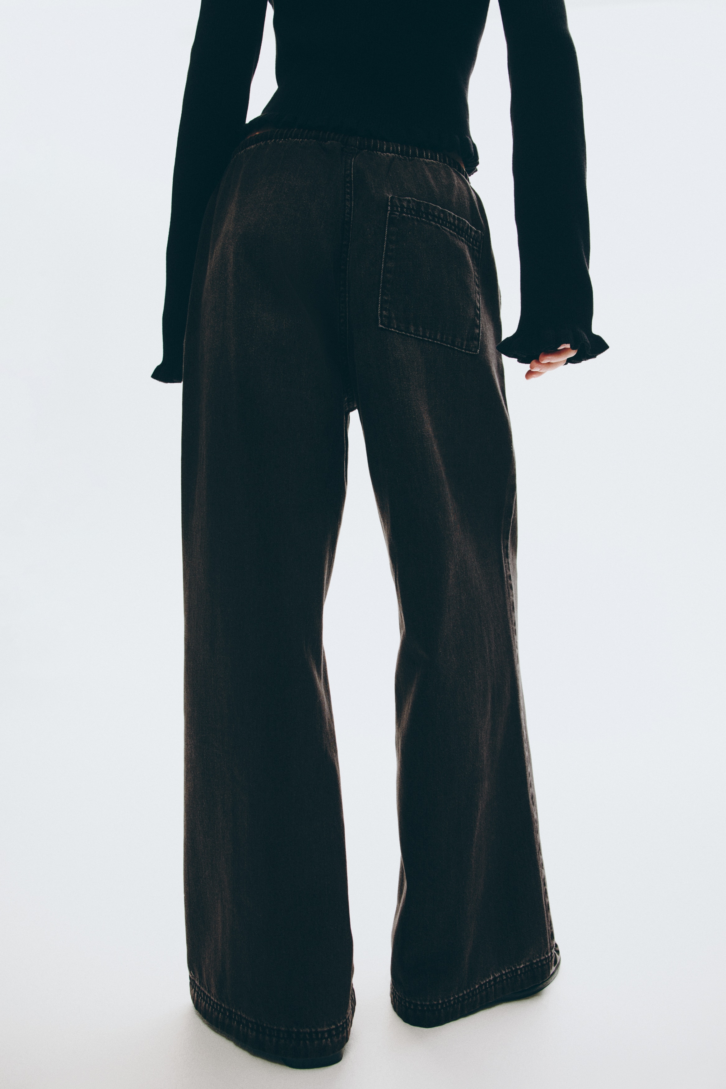 Denim drawstring trousers