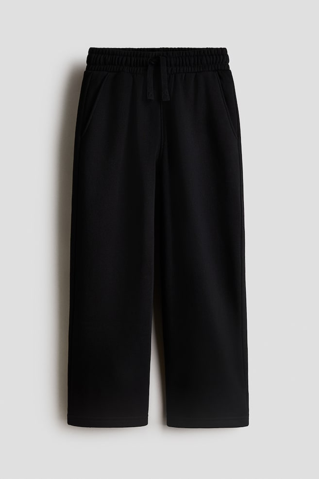 Brushed-inside joggers - Black/Light grey marl - 1