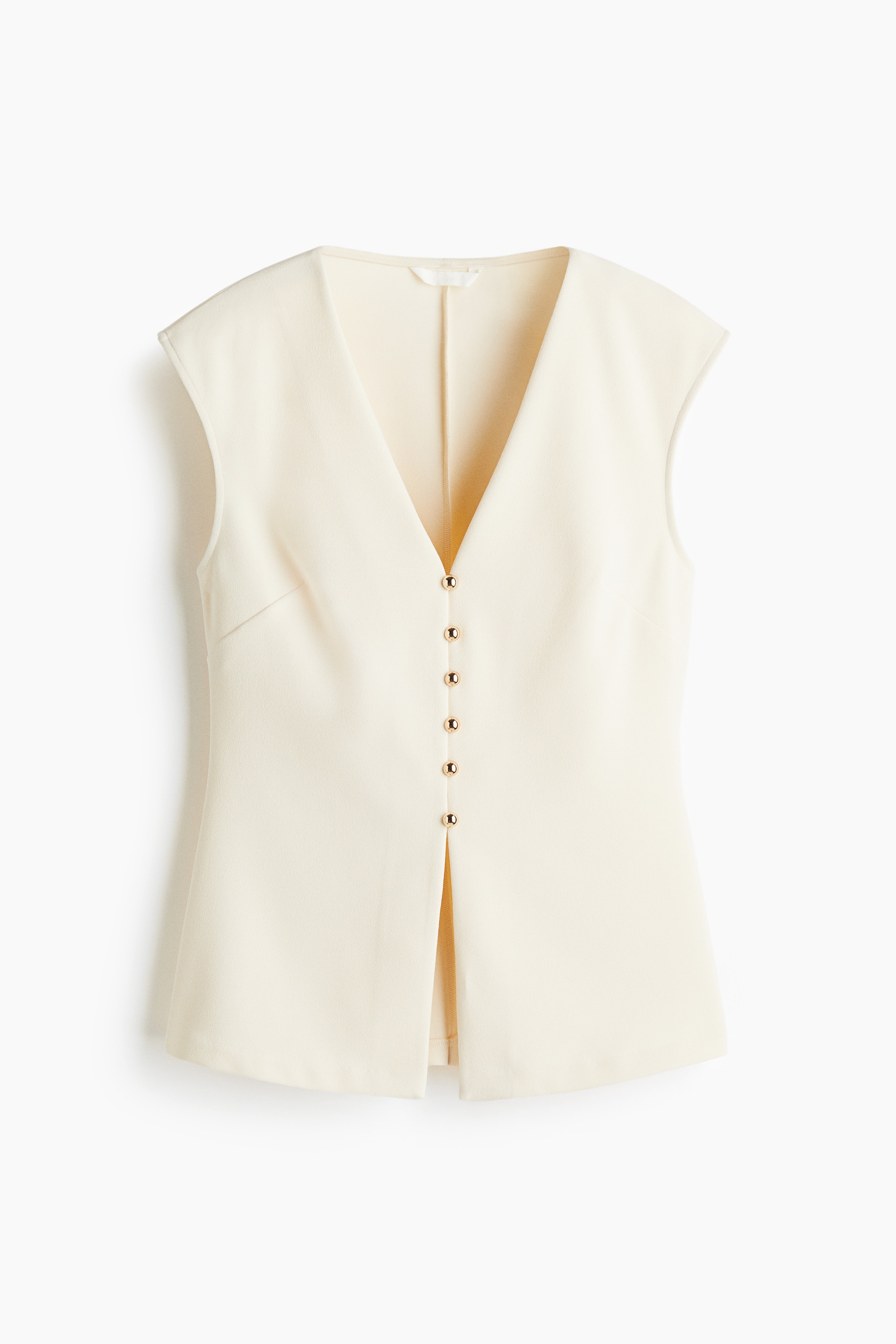 Interlock Fabric Sleeveless Top - Cream/Brown/Burgundy/Pale yellow