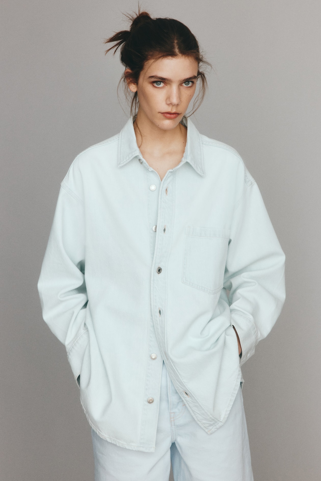 Feather Soft Oversized Denim Shirt - image 5