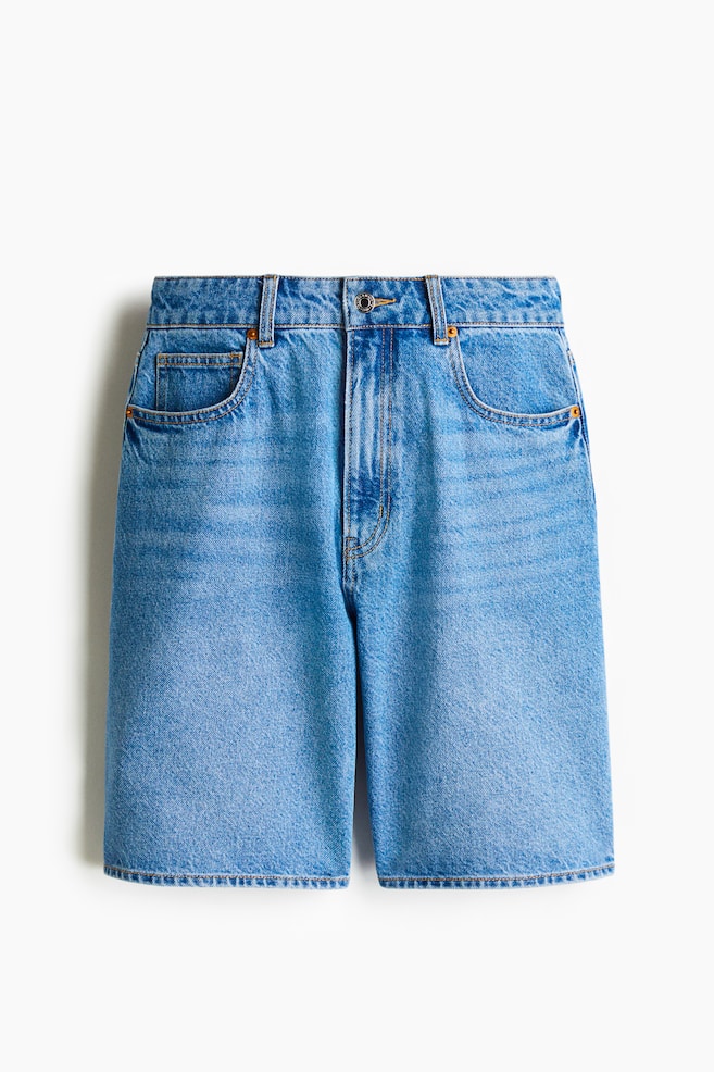 Denim Bermuda Shorts - Denim blue/White/Dark denim blue - 1