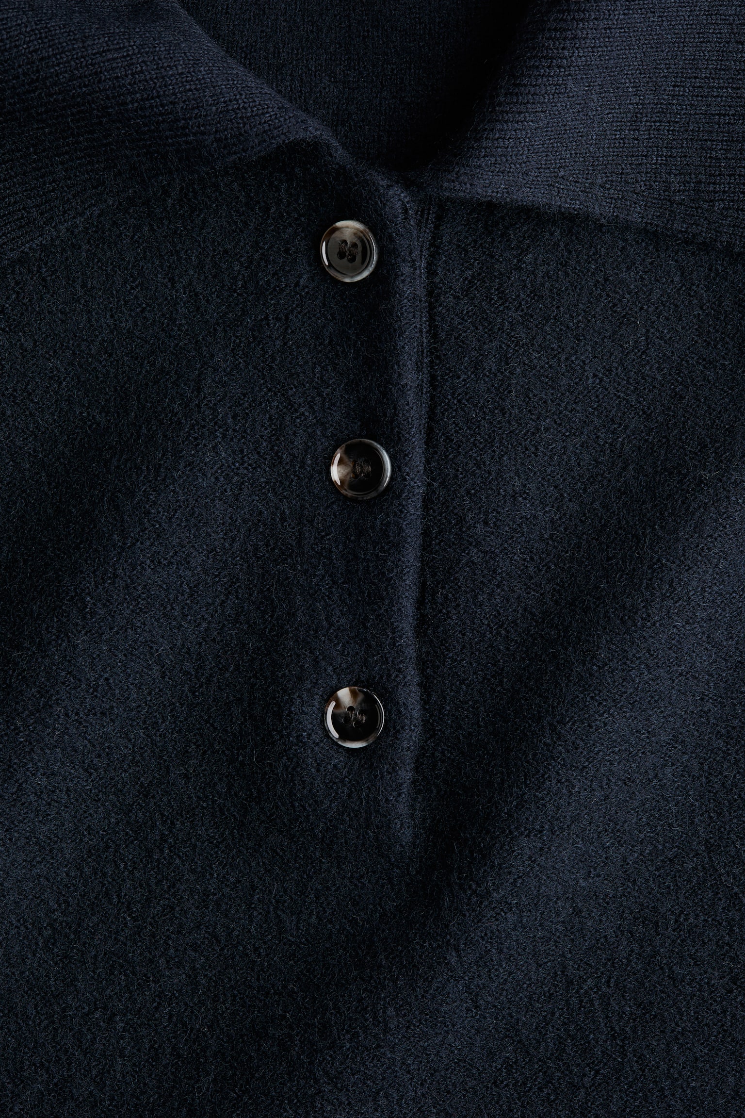Wool polo jumper - Navy blue/Grey marl - 5
