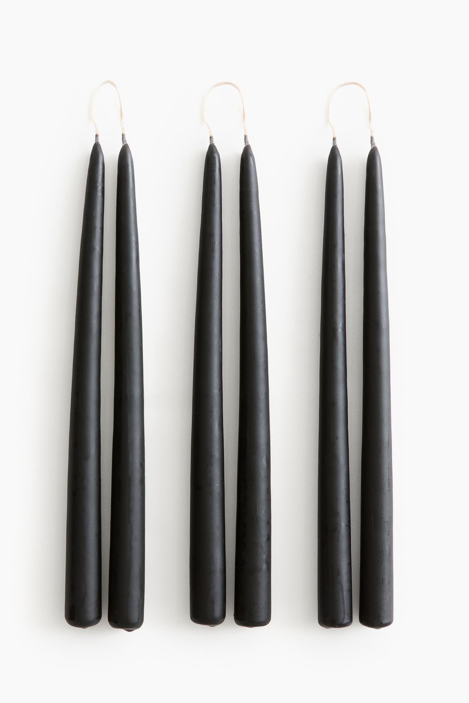 6-pack taper candles - Black/Burgundy/Dusty blue/Greige/Dark green/White/Light mole/Powder pink/Red/Dark grey - 1