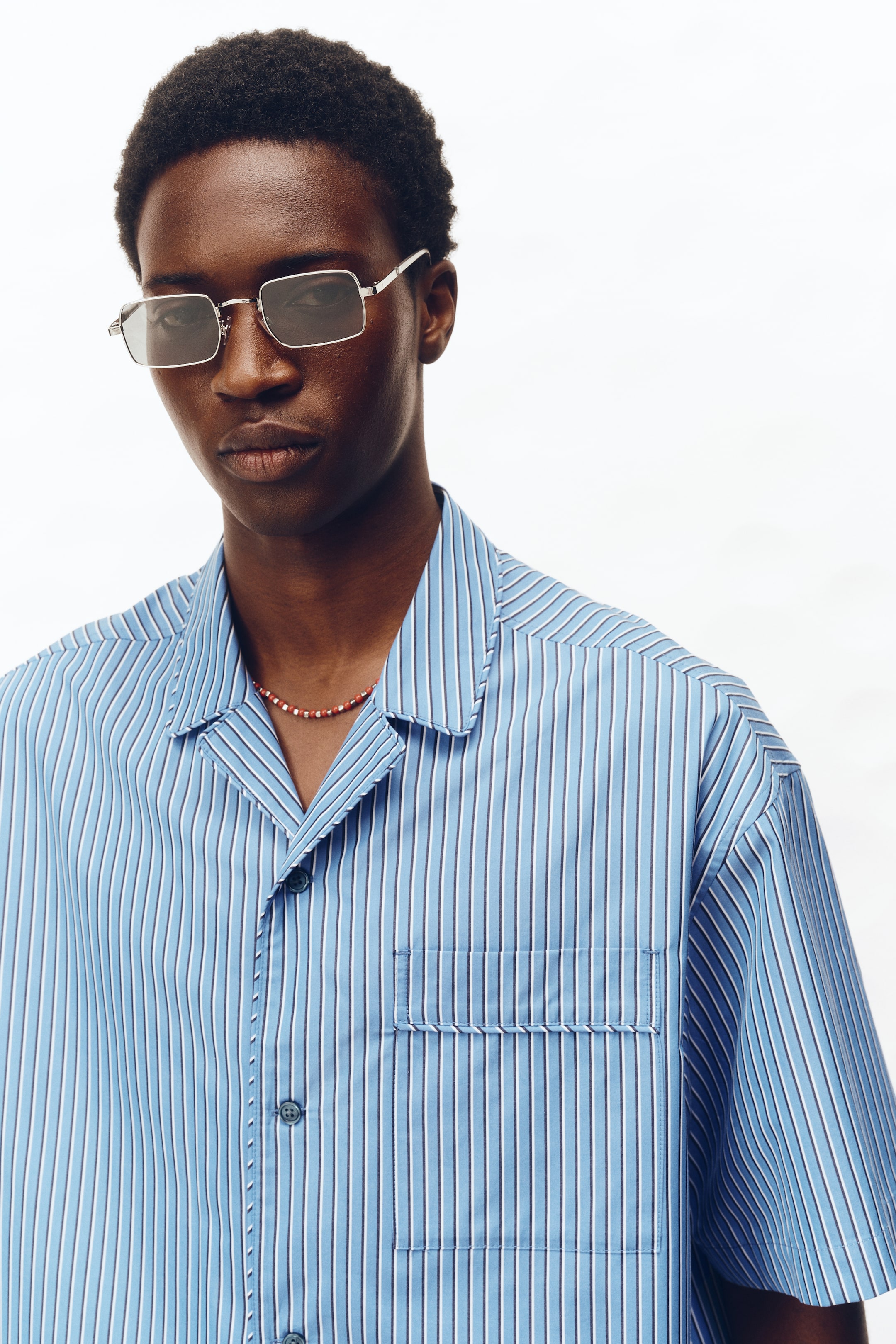 Мужские рубашки H&M Relaxed-Fit Pima Cotton Resort Shirt — фото 7