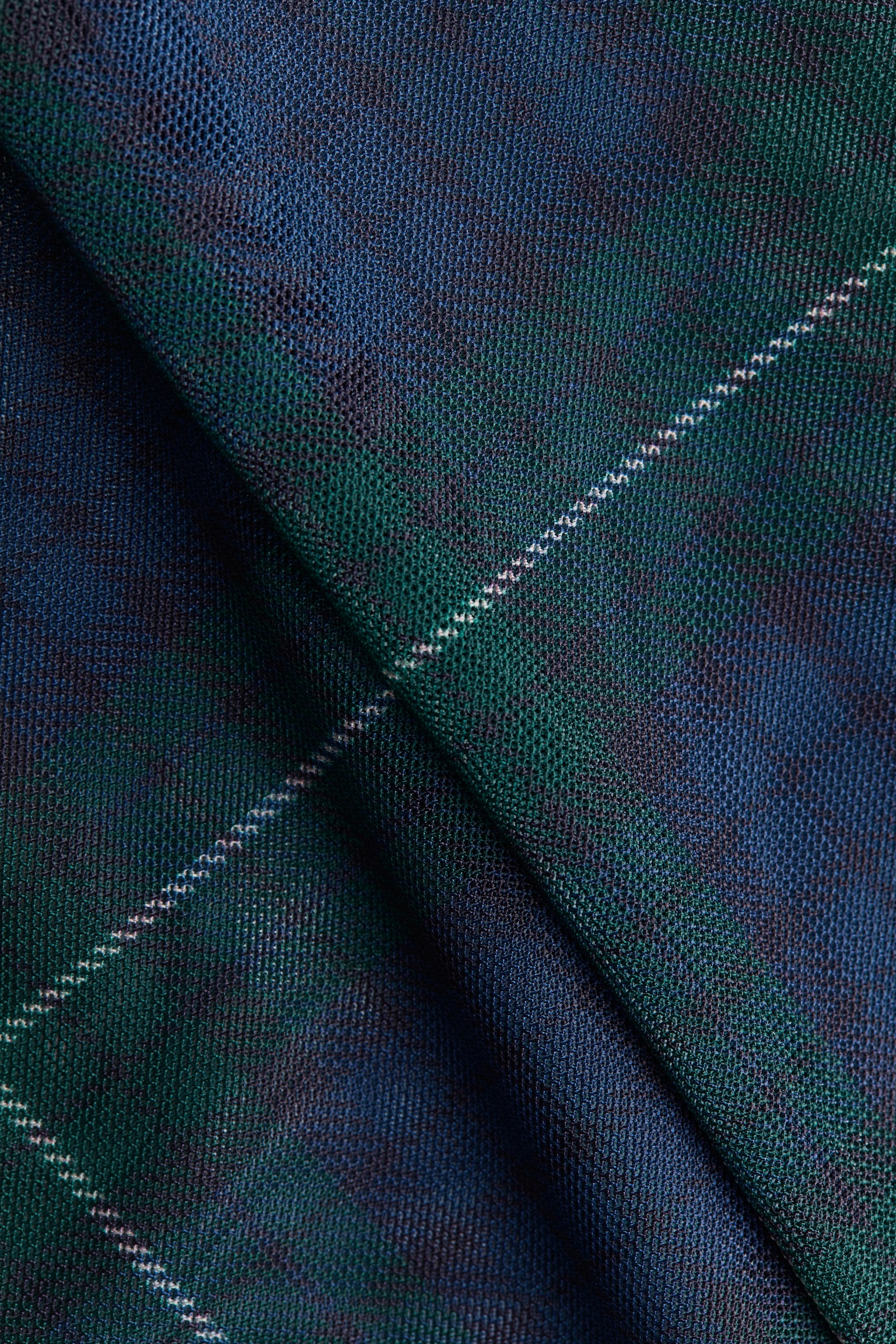 網紗上衣 - 藍色/格紋 - 2