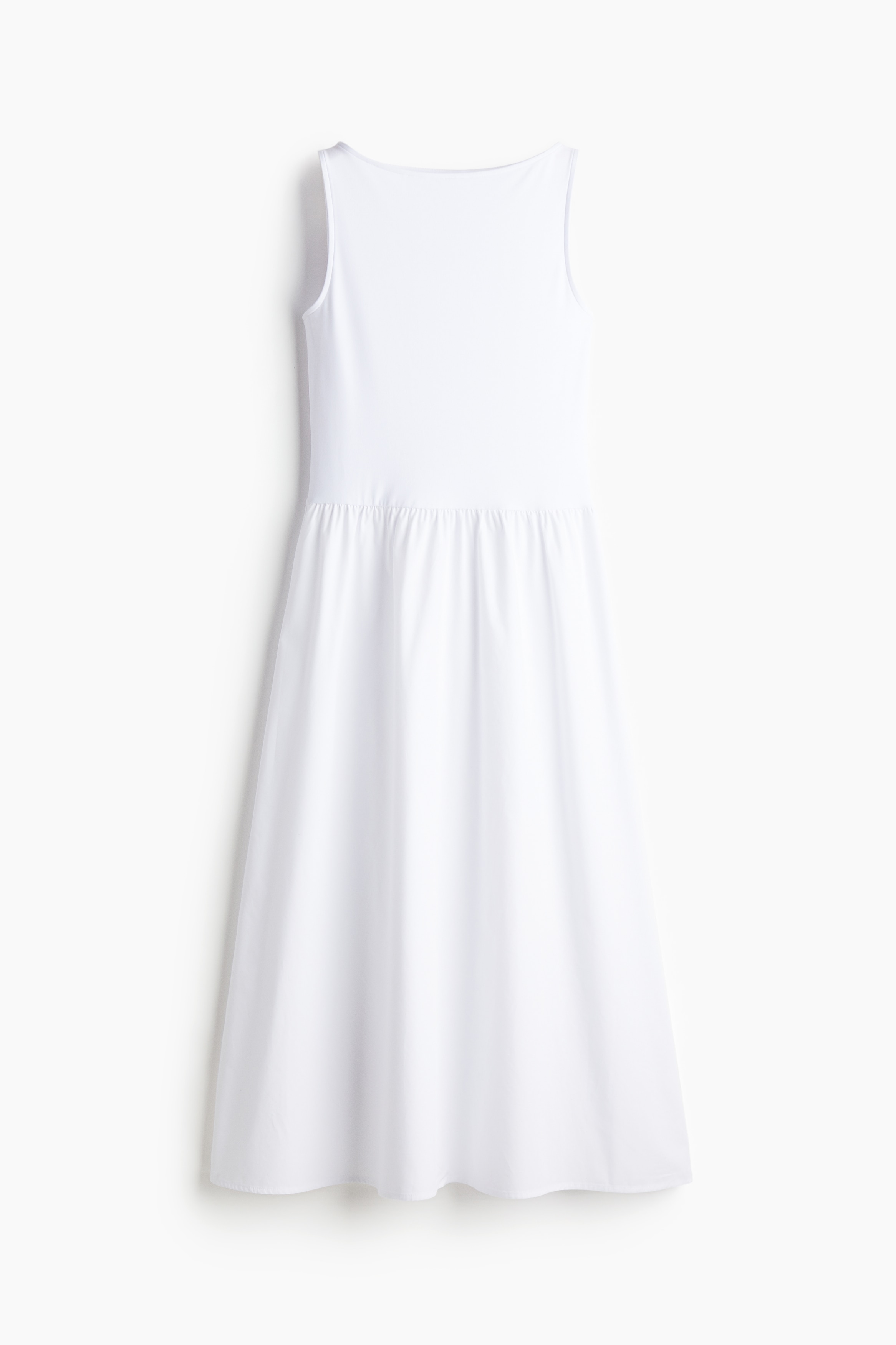 Sleeveless flared-skirt dress - White