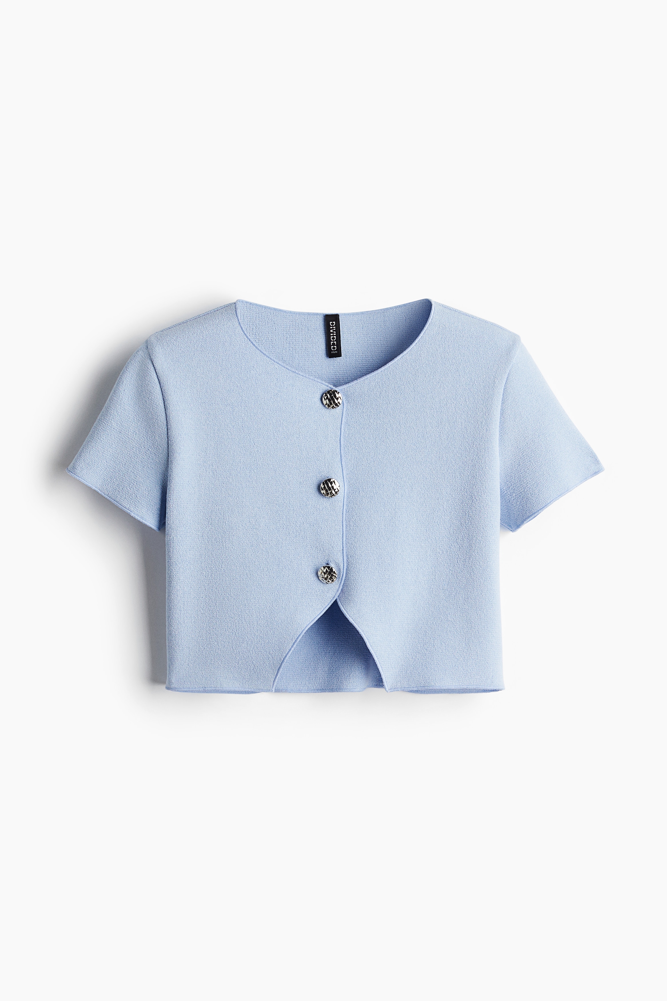 Jerseycardigan mit Kurzarm - Hellblau