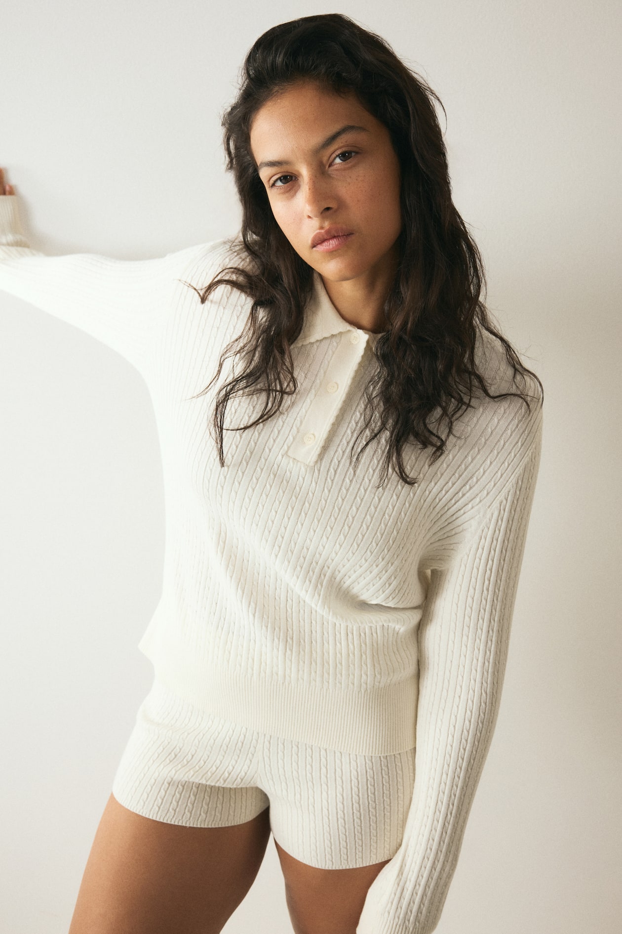 Cable-Knit Polo Shirt - image 3