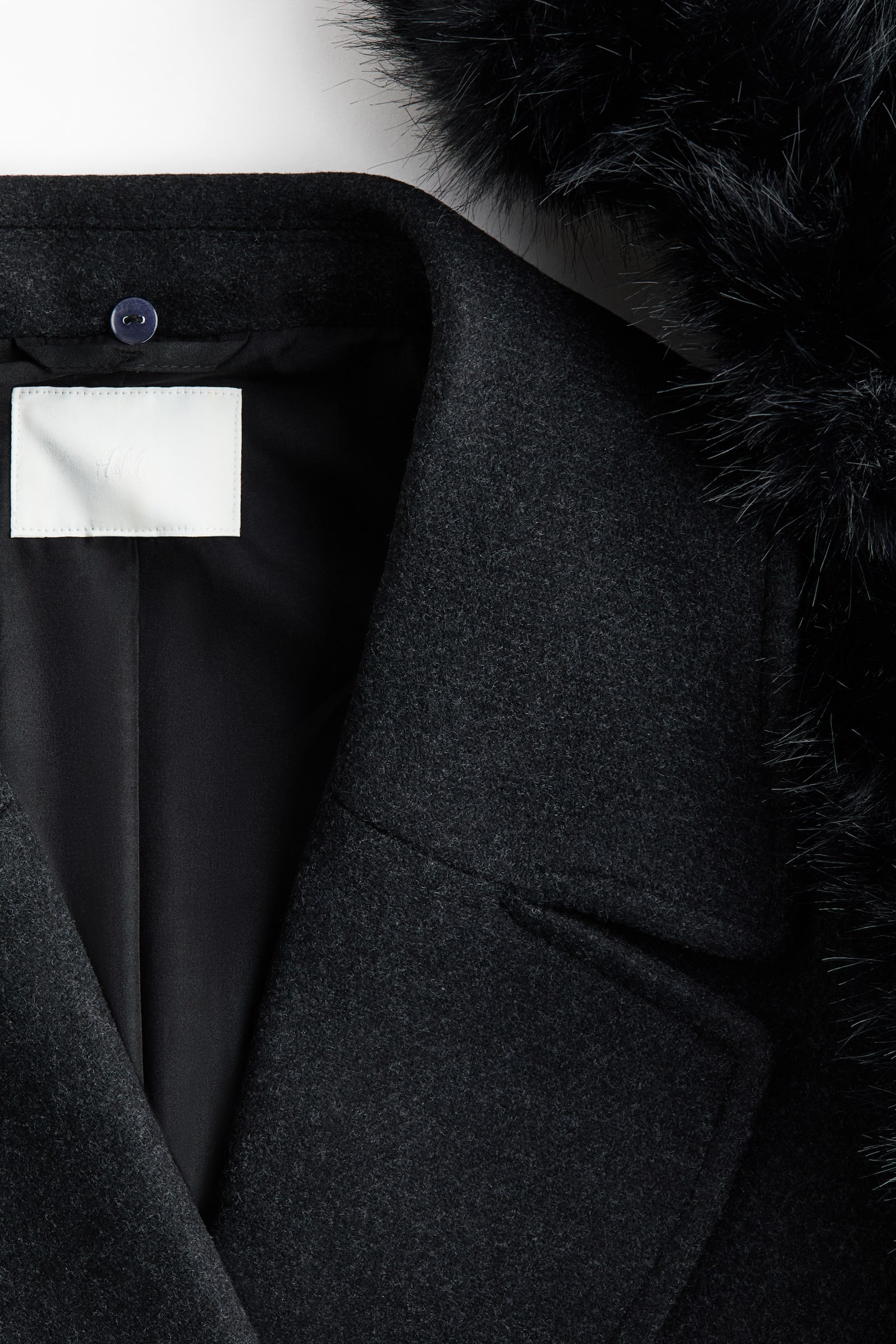 Double-breasted coat - Black/Dark grey marl/Dark brown - 4