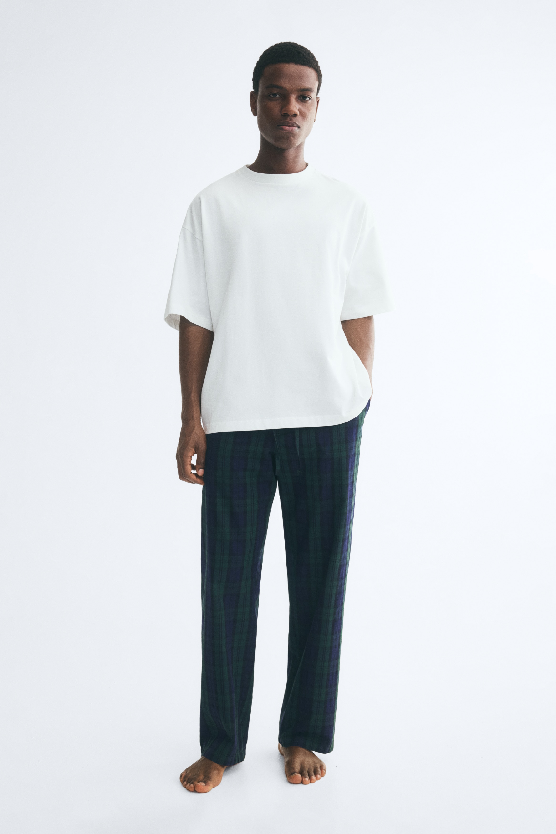Relaxed Fit Poplin trousers - Dark green/Checked/Black/Striped/Dusty turquoise/Striped/Blue/Striped/Khaki green/Checked/Light purple/Striped/Grey/Checked/Dark blue/Checked
