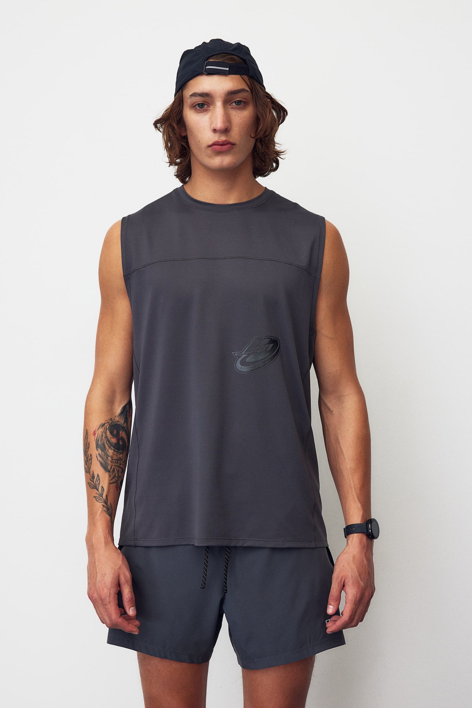 Regular Fit Running Tank In DryMove™ - Dark grey/Runner/Black/Tie dye/Black/Euphoric Run - 5