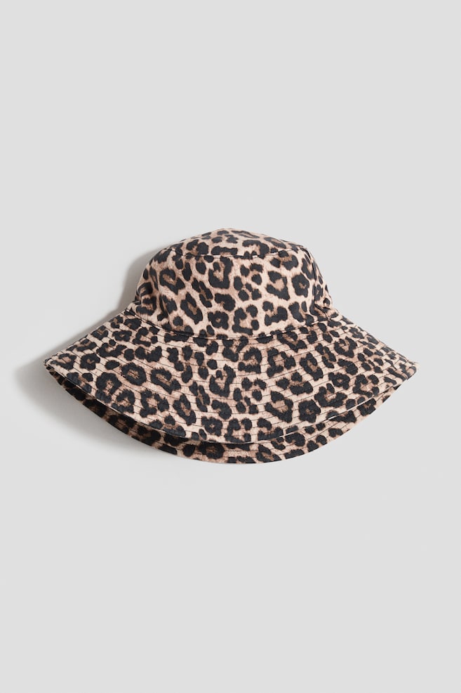 Cotton twill sun hat - Light beige/Leopard print/White/Floral - 1