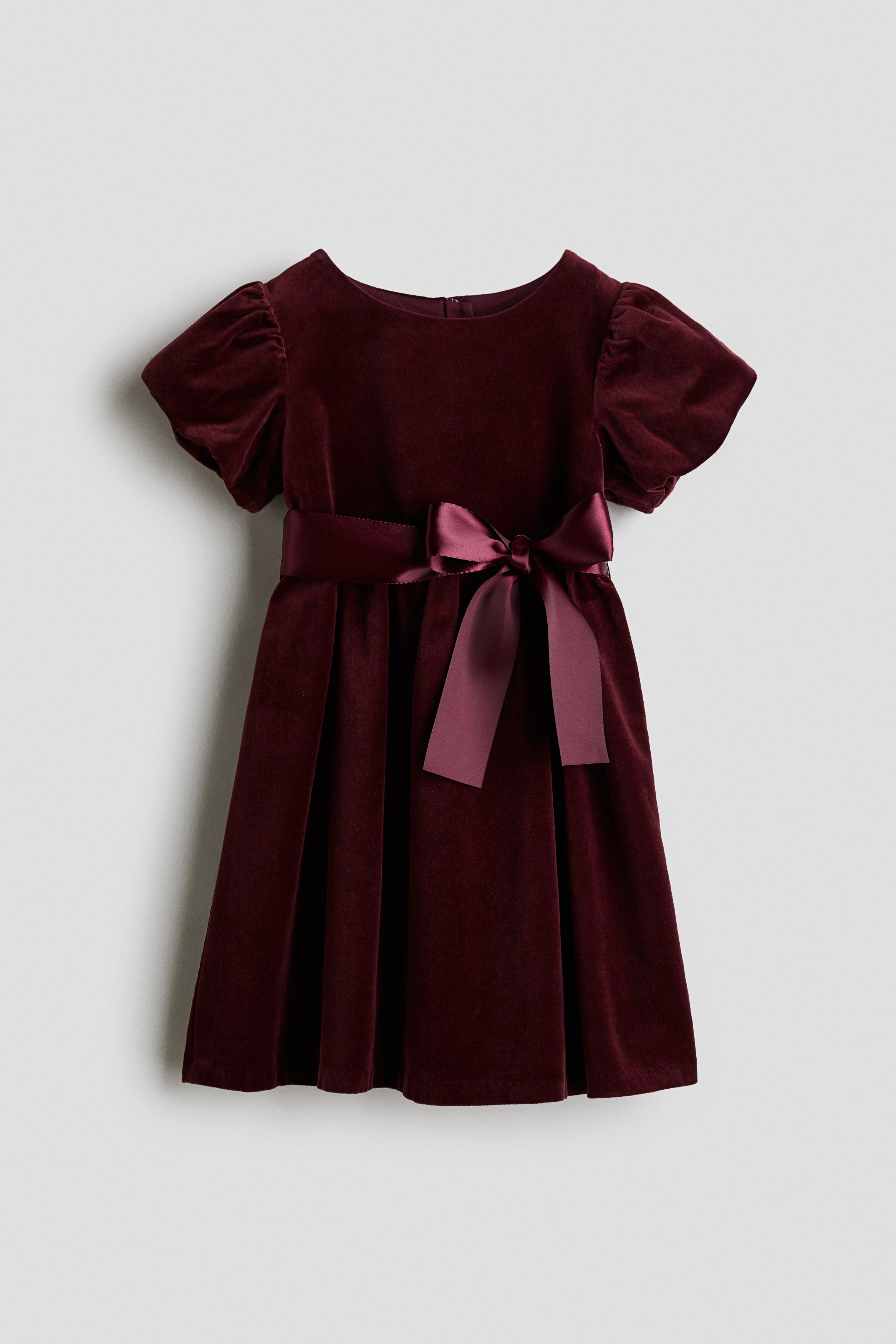 Velvet dress - Dark red/Dusty pink/Dark green