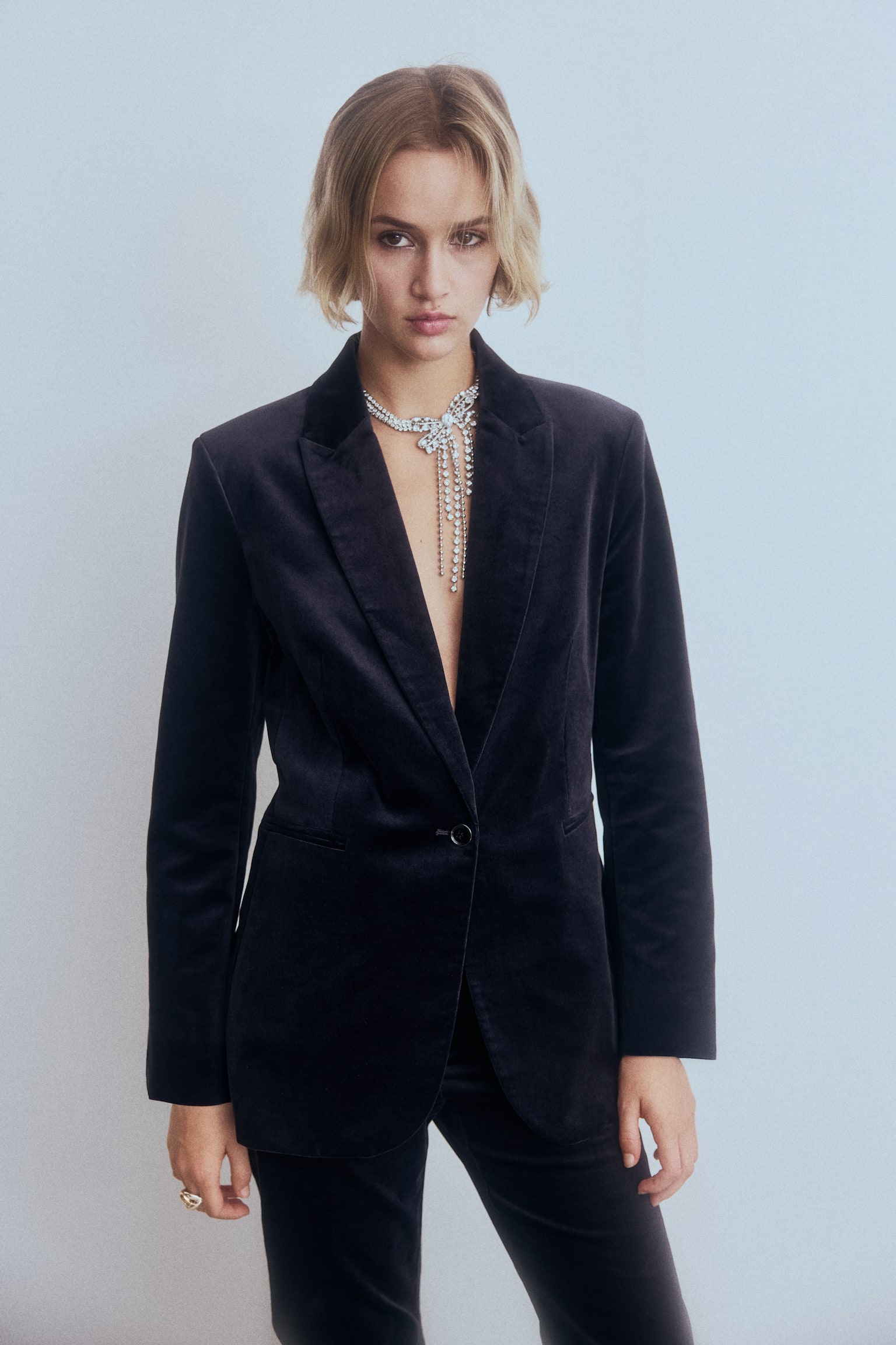 Single-breasted blazer - Navy blue - 1