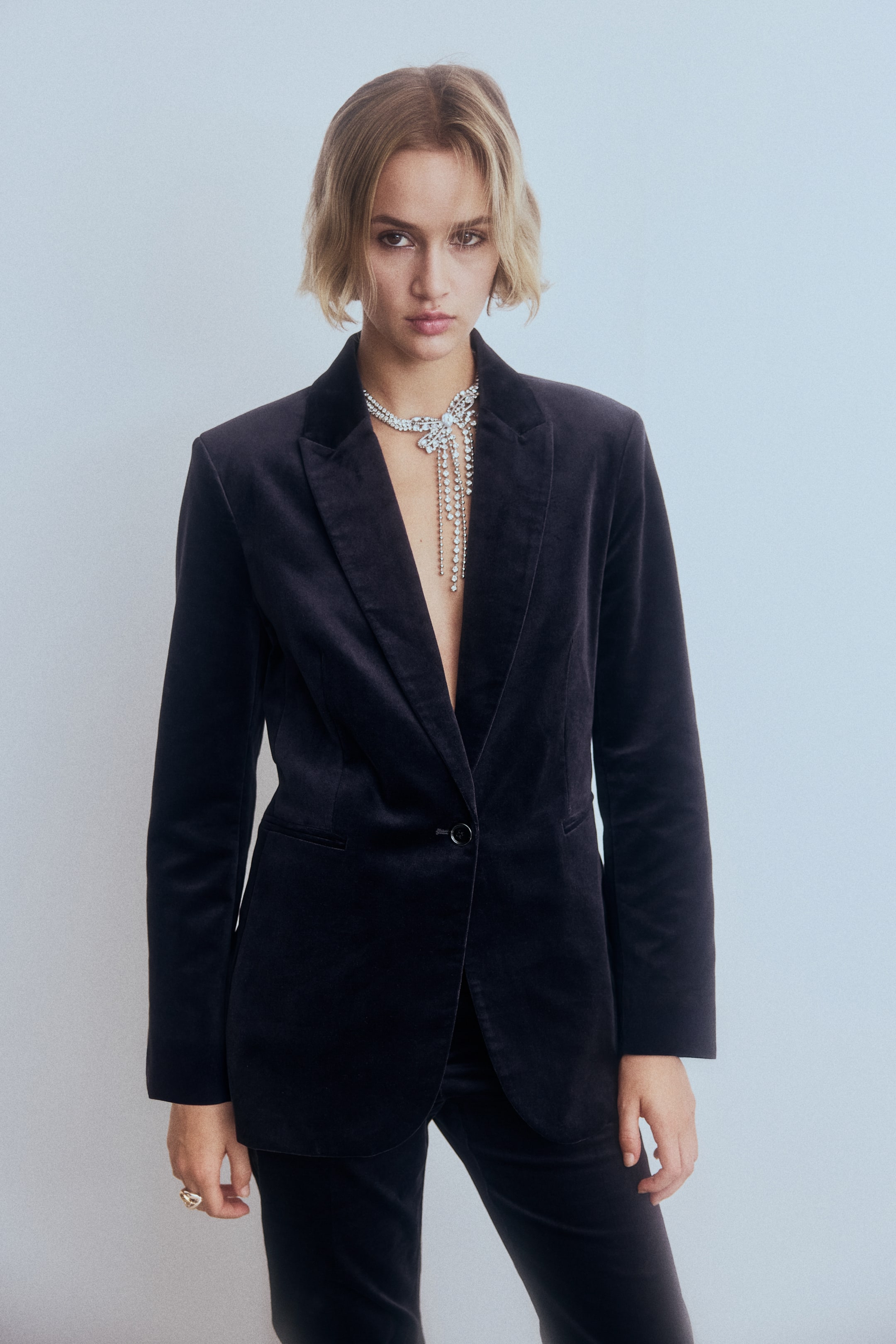 View larger image: Single-breasted blazer - Navy blue - Ladies | H&M GB 1