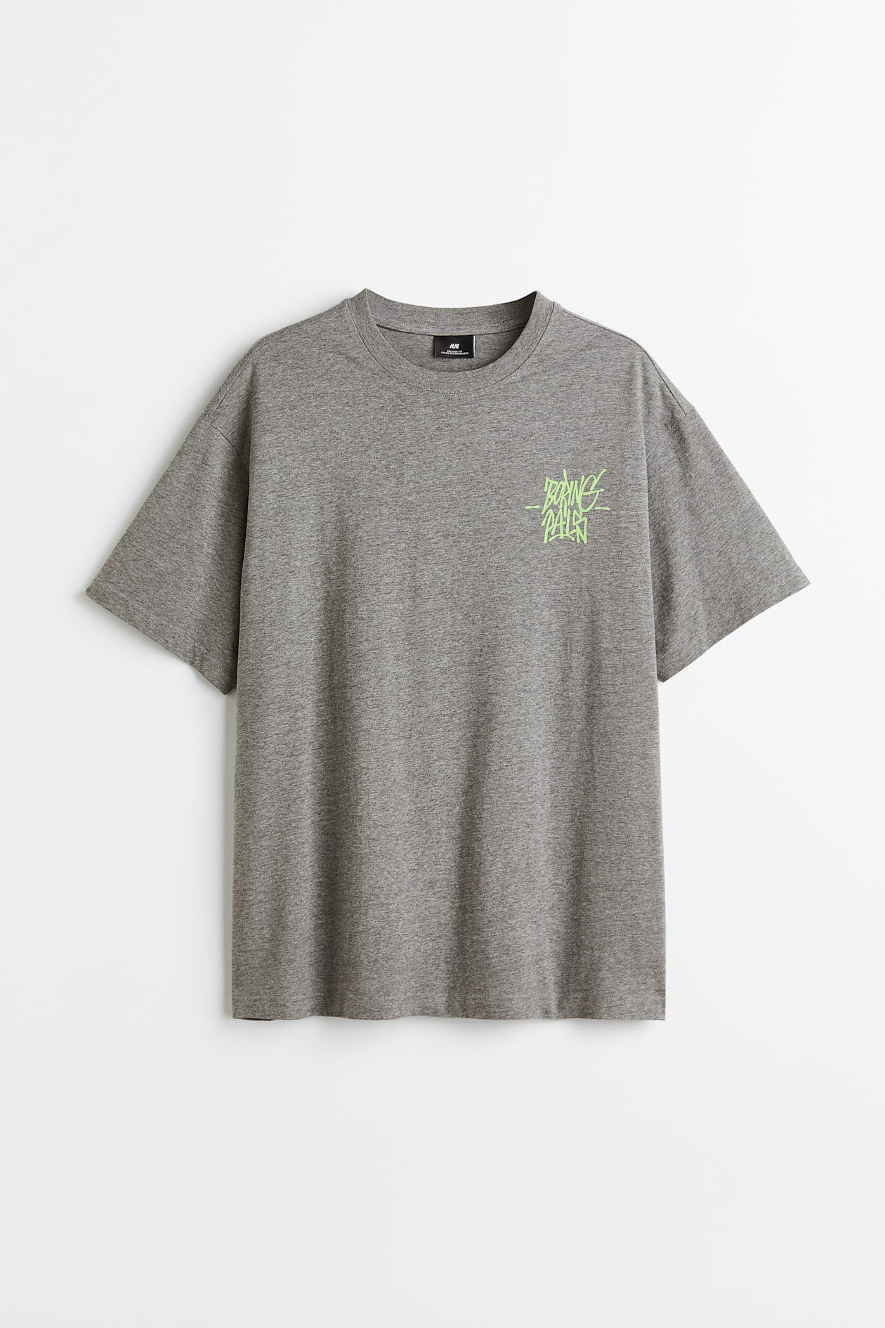 playera-relaxed-fit-gris-jaspeado-boring-pals-men-h-m-mx