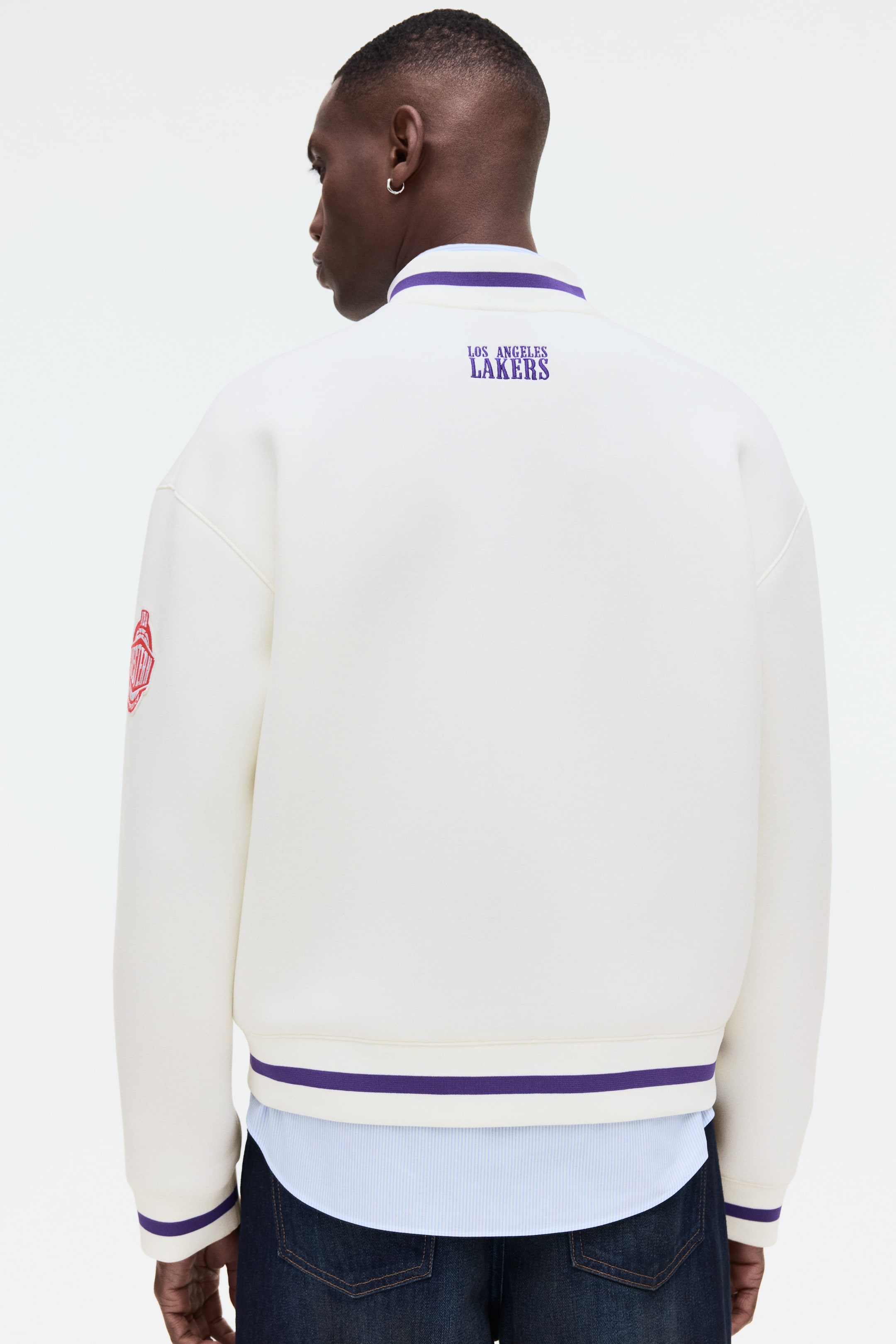 Мужские куртки H&M Loose-Fit Scuba Baseball Jacket — фото 5