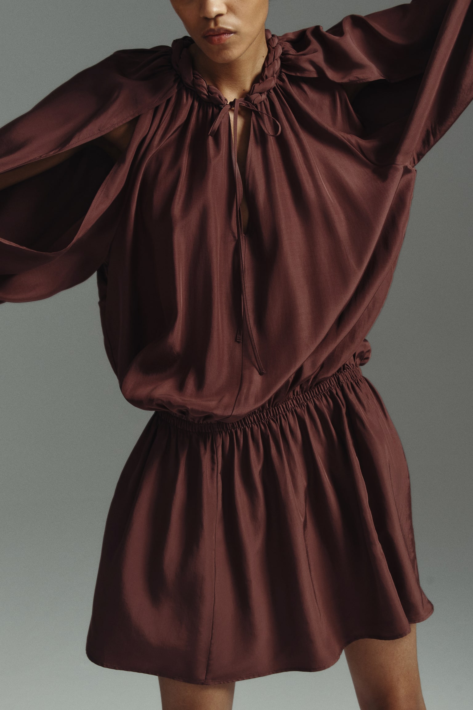 Vestido túnica con detalle trenzado - 3