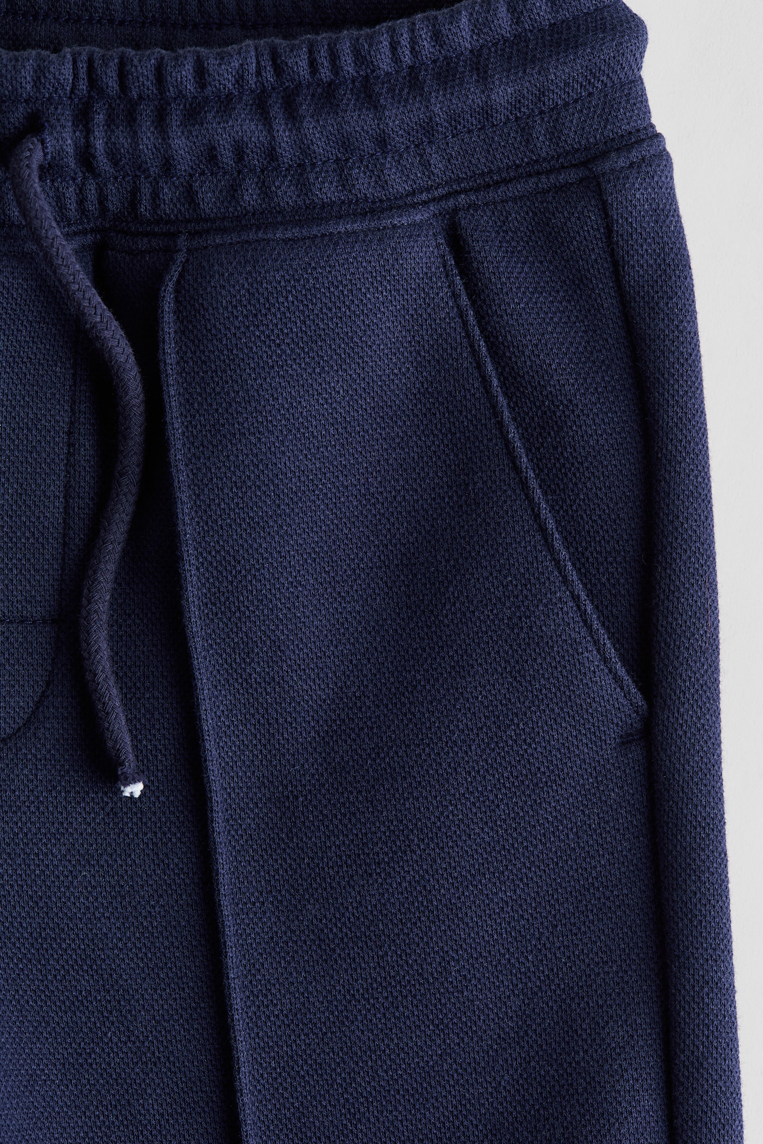 Short en piqué avec cordon de serrage - Marine - 2