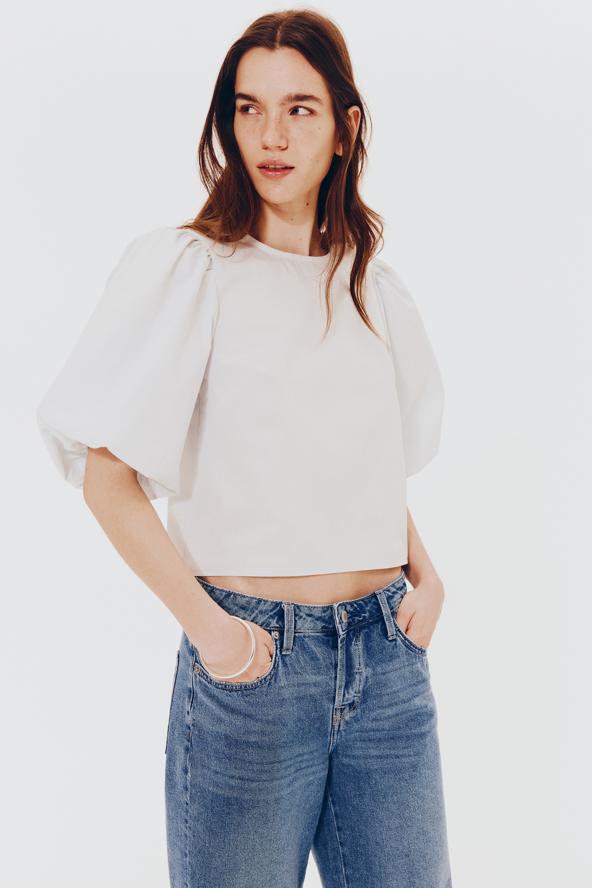 Low Knee-length denim shorts